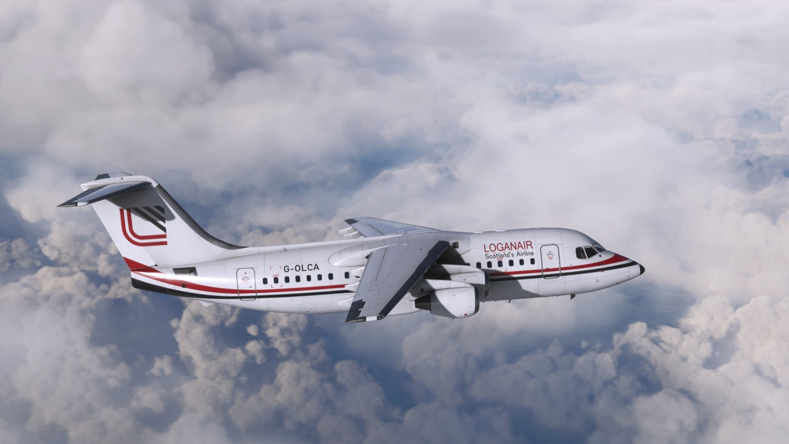 BAe 146 200, Loganair retro, GTA V mods, Livery pack, 2560x1440 HD Desktop