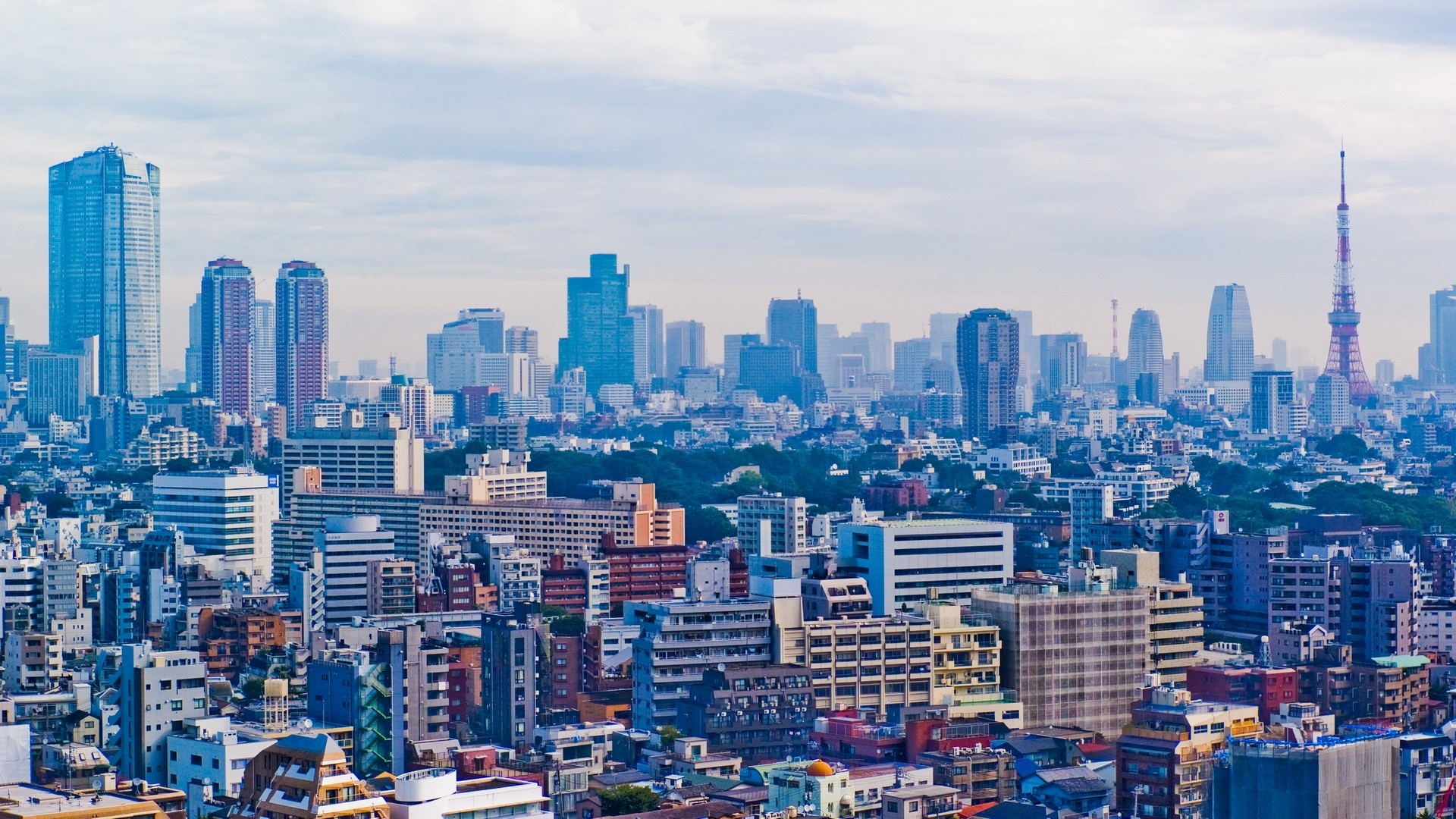 Japanese architecture, Asian cityscapes, Tokyo skyline, Skyscrapers, 1920x1080 Full HD Desktop