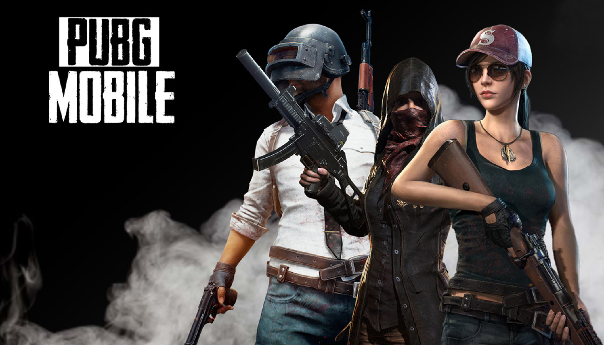 PUBG MOBILE logo, The Lone Survivor character, hooded PUBG player, female PUBG survivor, HD Desktop wallpaper