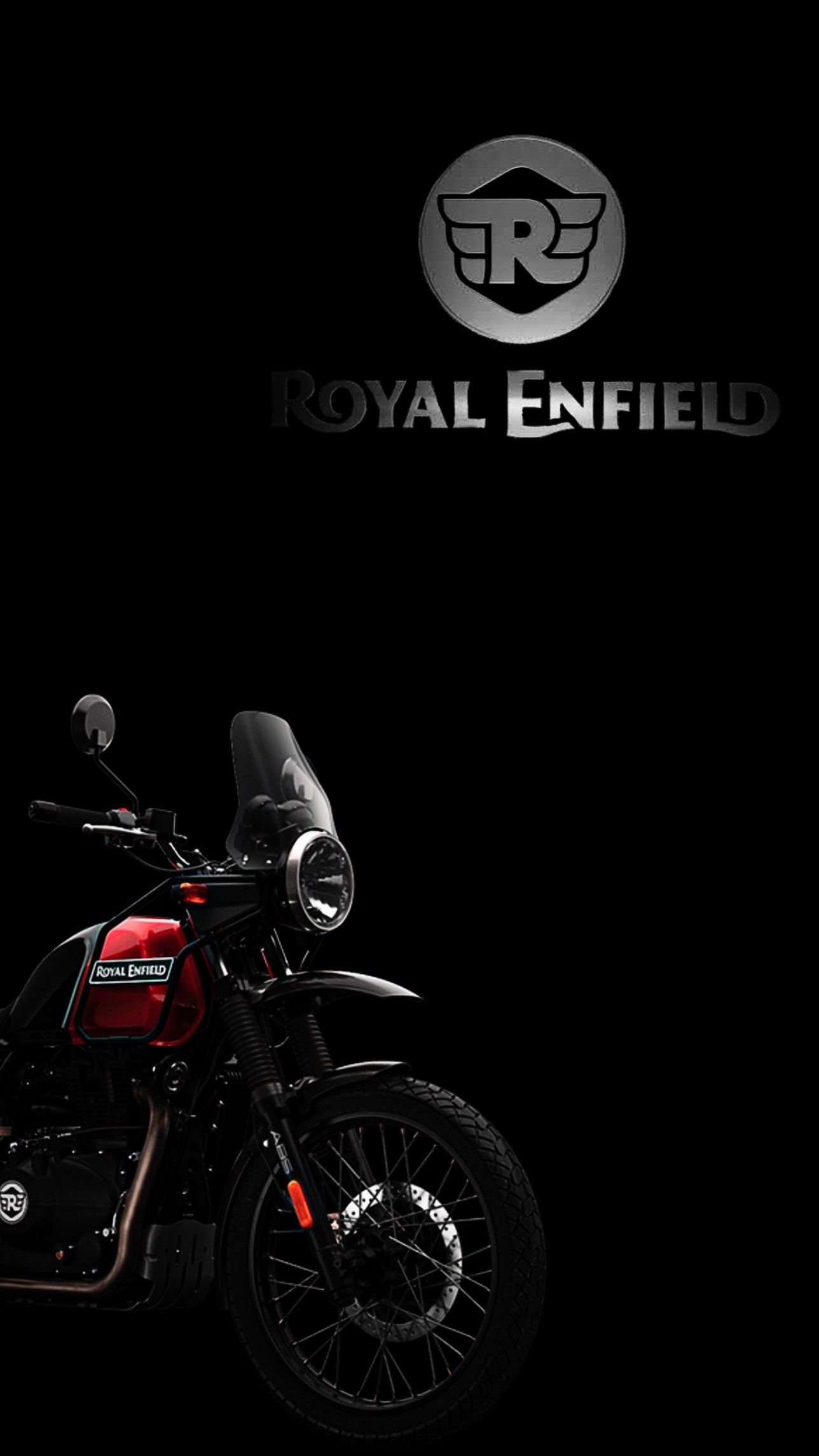 Royal Enfield Himalayan, Royal Enfield logo, black background, HD Phone wallpaper