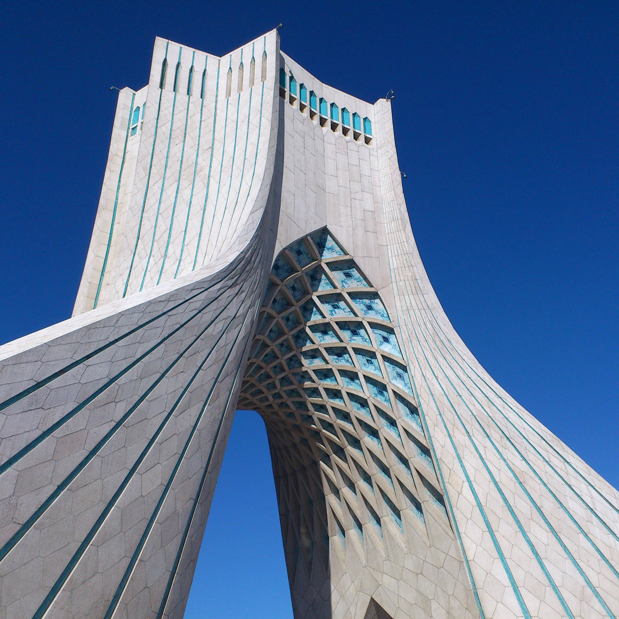 Azadi Tower, vaulted arch muqarnas, clear blue sky, HD Phone wallpaper