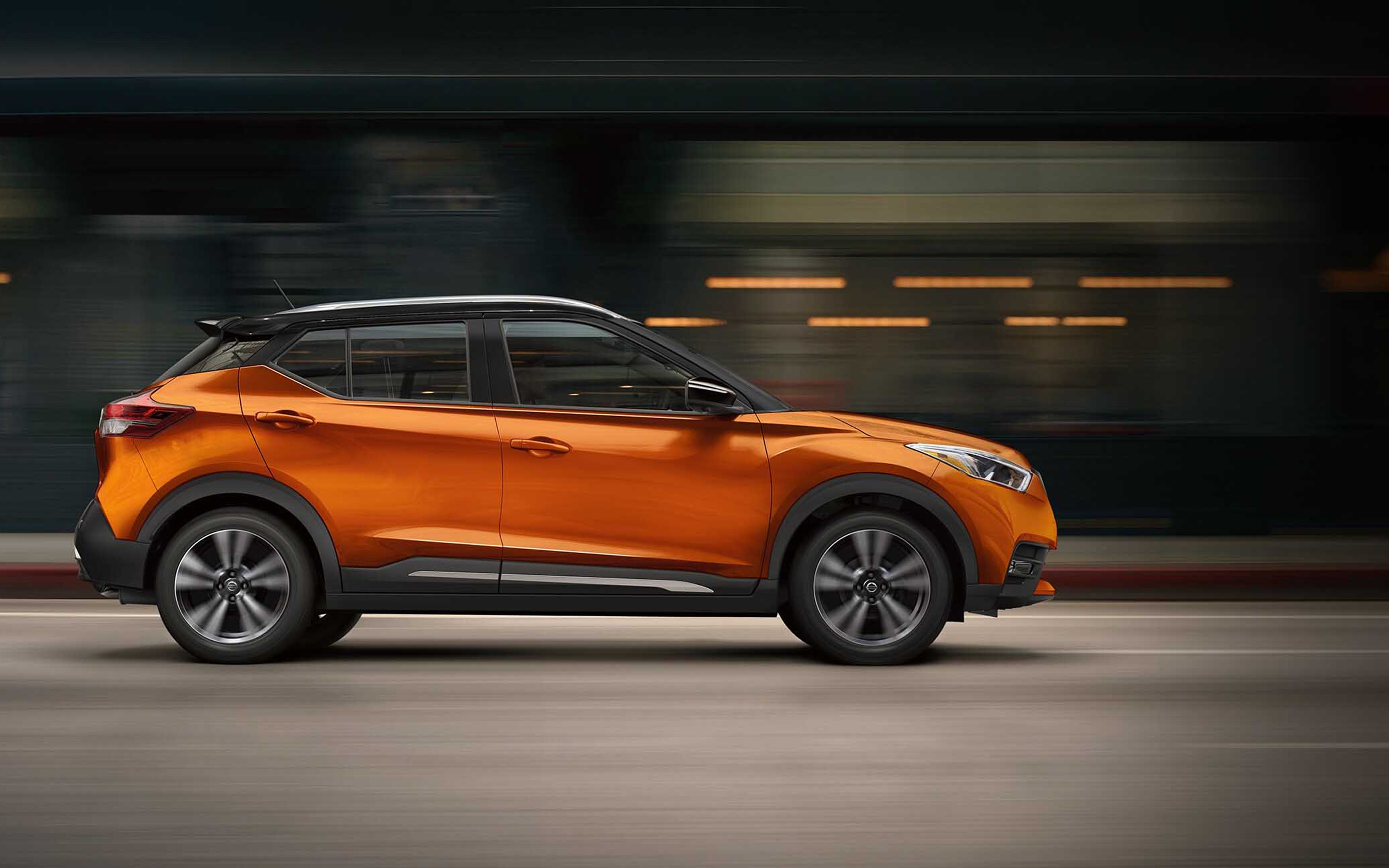 Nissan Kicks 2020 side-view, Exterior orange crossover, 2880x1800 HD Desktop