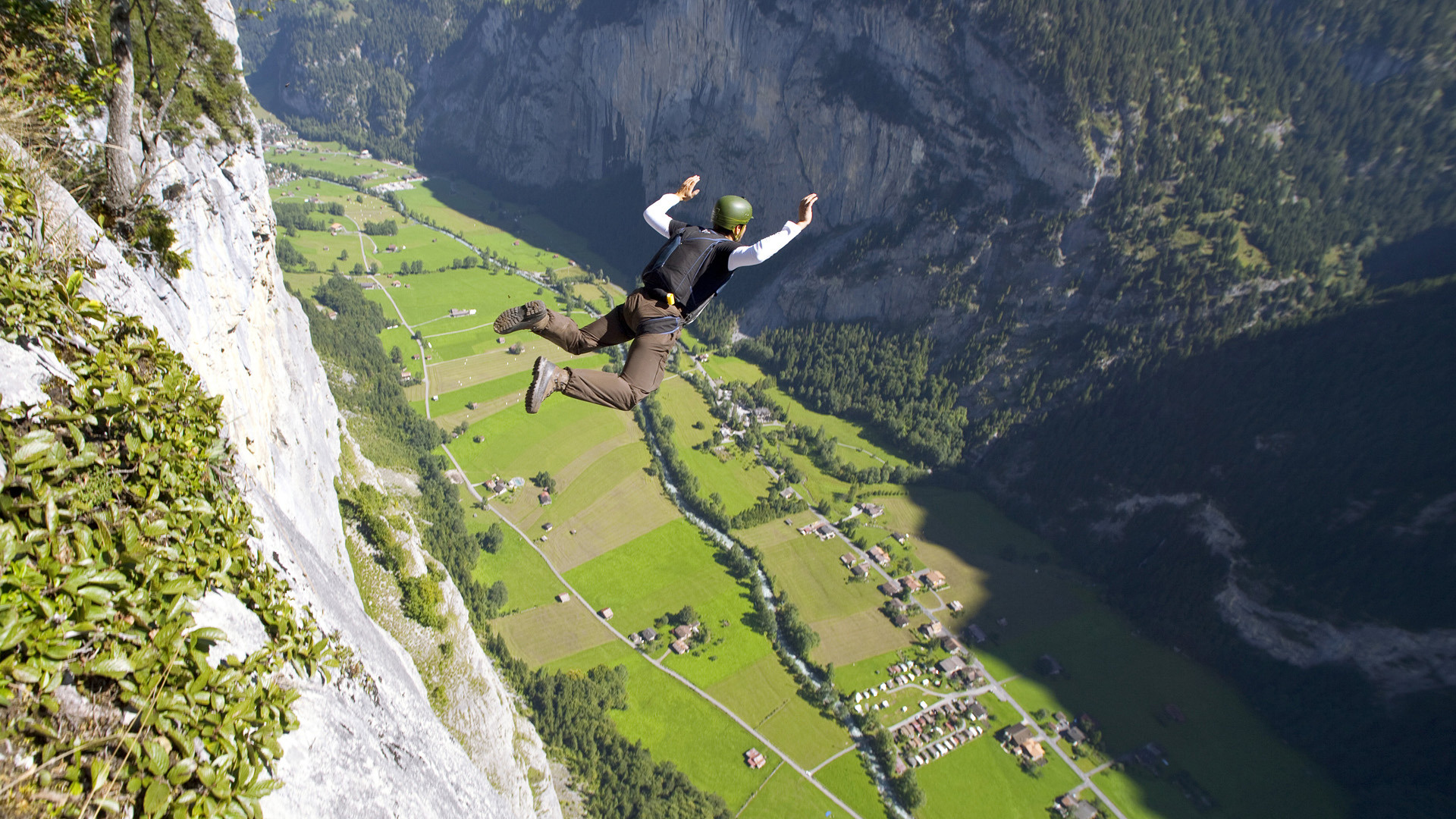 BASE jumping, Download wallpaper, Mountains, Flight, 1920x1080 Full HD Desktop