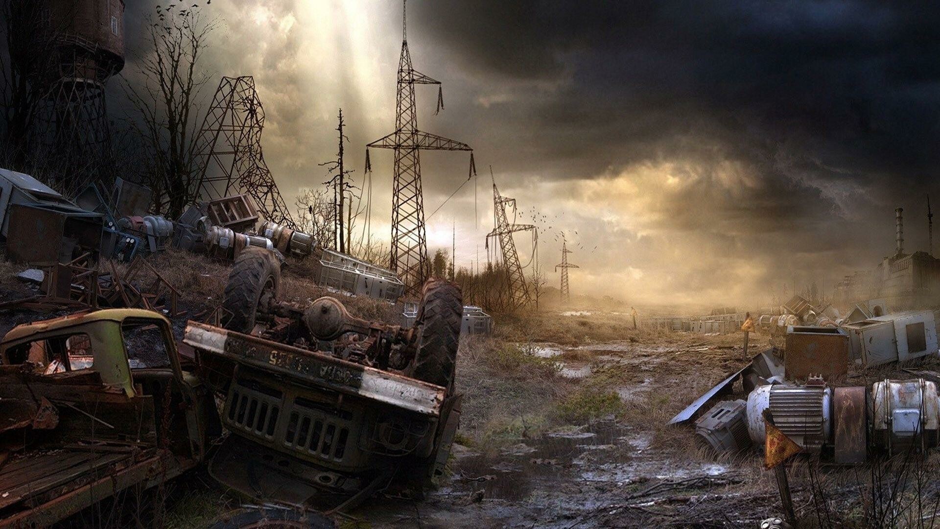 Apocalyptic wasteland, Broken civilization, Desolation, Ruined world, 1920x1080 Full HD Desktop