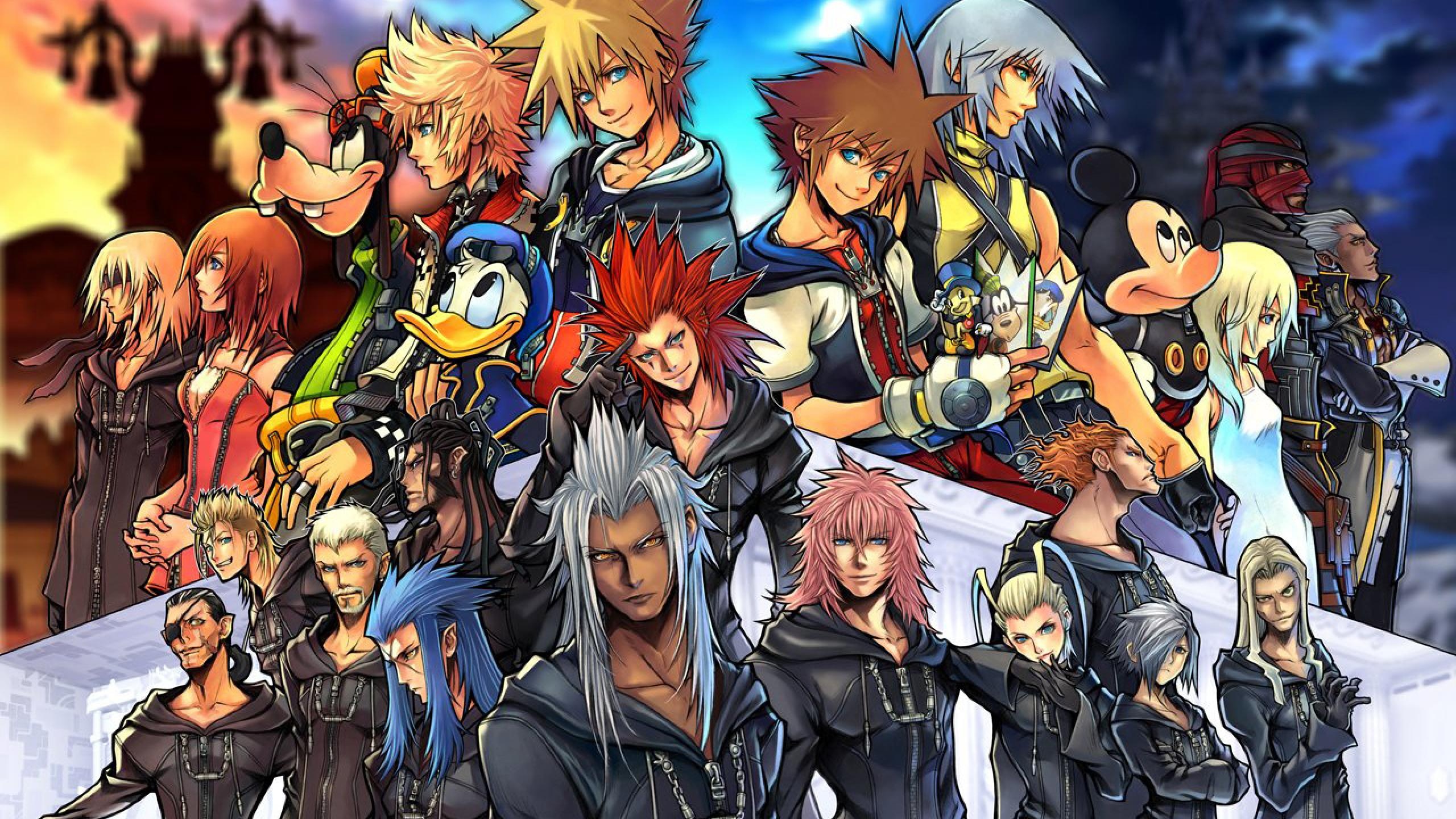 Sora, Kairi, Goofy, Mickey Mouse, Kingdom Hearts, Dual screen wallpaper, 2560x1440 HD Desktop