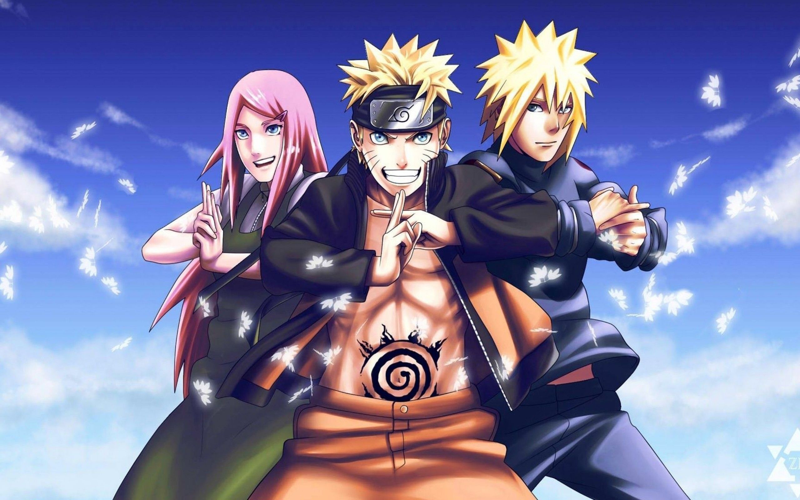 Naruto Uzumaki, Minato Namikaze, Kushina Uzumaki, HD Desktop wallpaper
