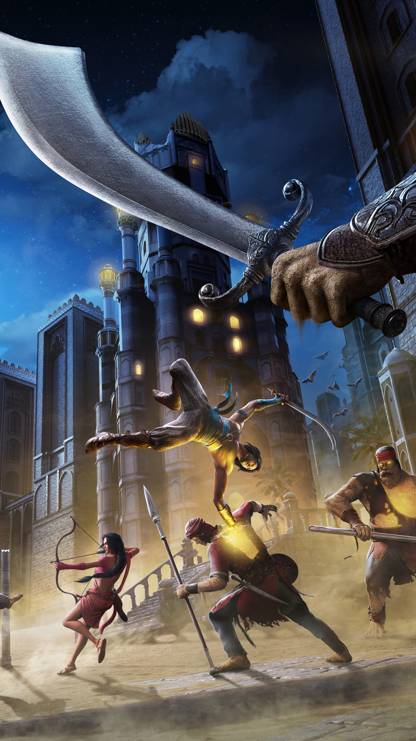 Prince of Persia: The Sands of Time, The Prince acrobatic combat, Farah aiming bow, Sand creature enemies, HD Phone wallpaper