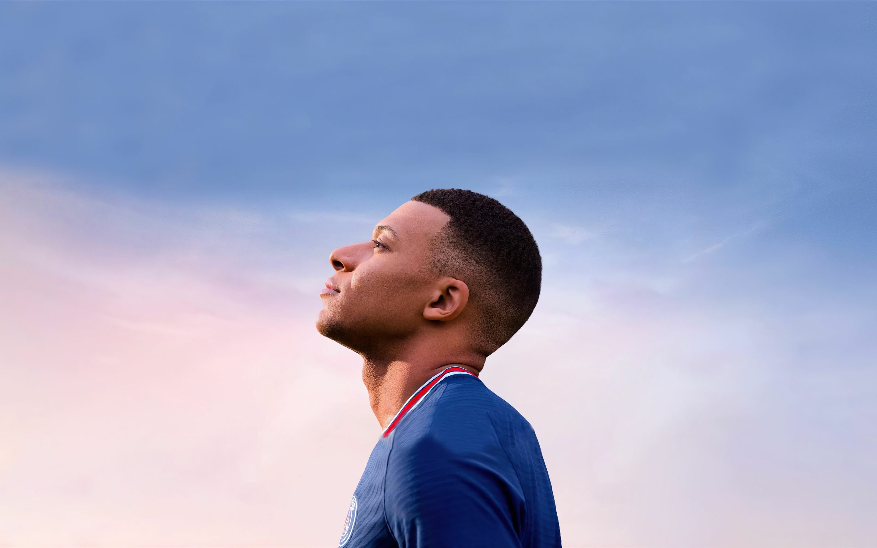 Kylian Mbappe, FIFA 22 wallpaper, MacBook Air compatible, Gaming vibes, 2880x1800 HD Desktop