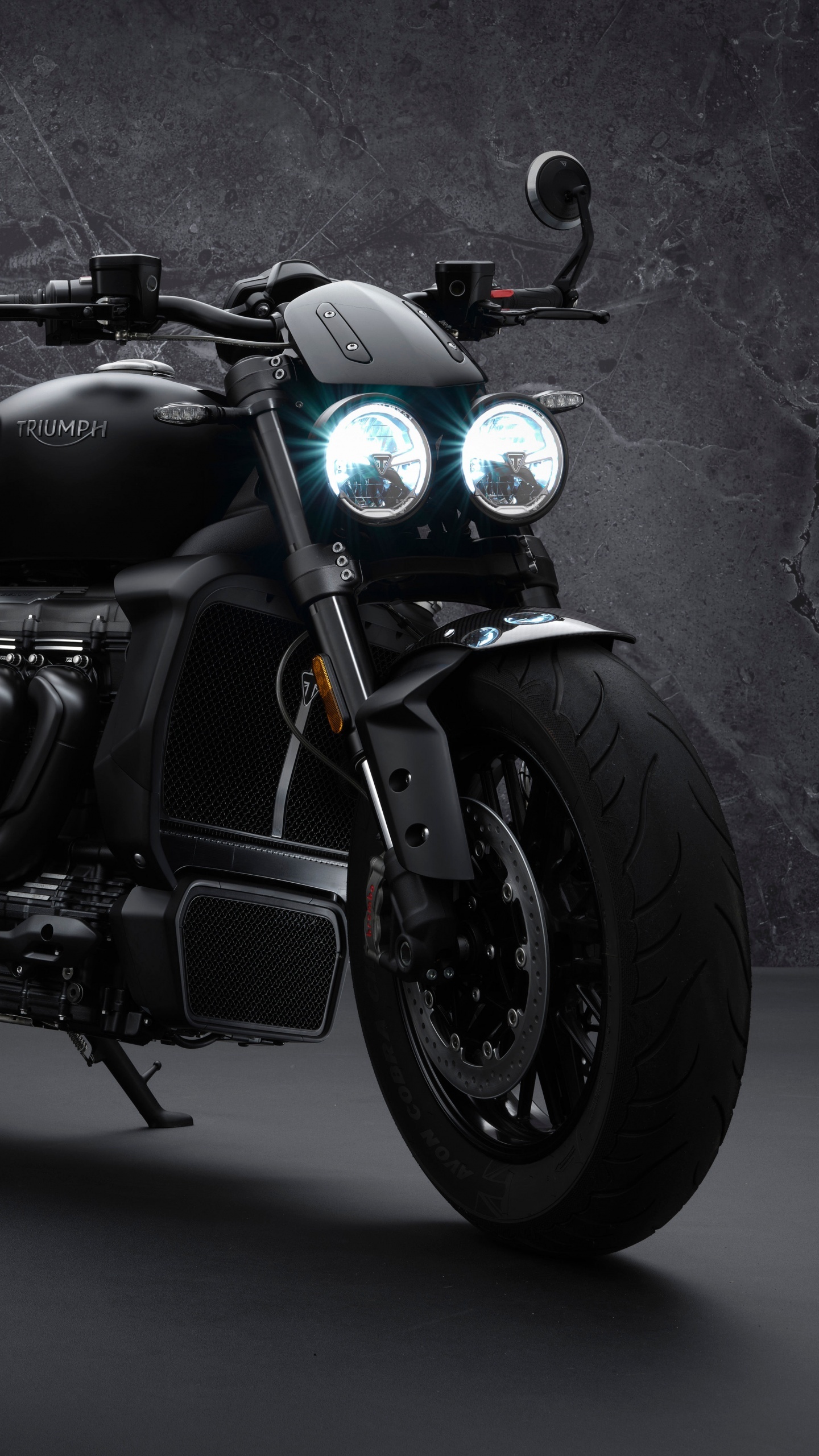 Triumph Rocket III, Black edition wallpaper, High-performance beast, Stylish ride, 1440x2560 HD Phone