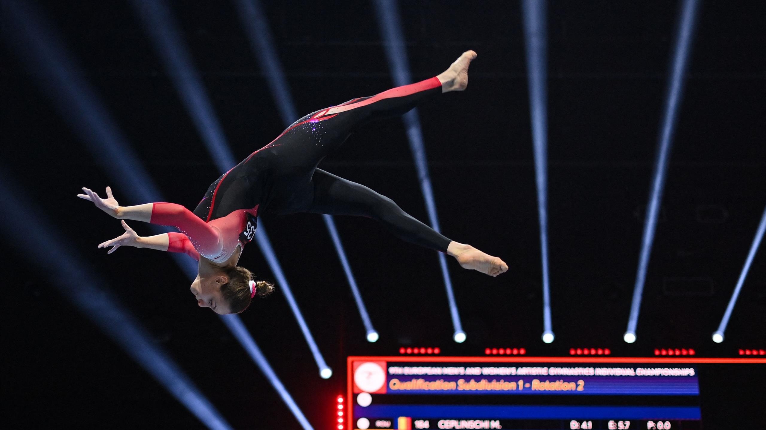 Trampoline gymnastics, Sarah Voss, Basel, Statement against sexualization, 2560x1440 HD Desktop