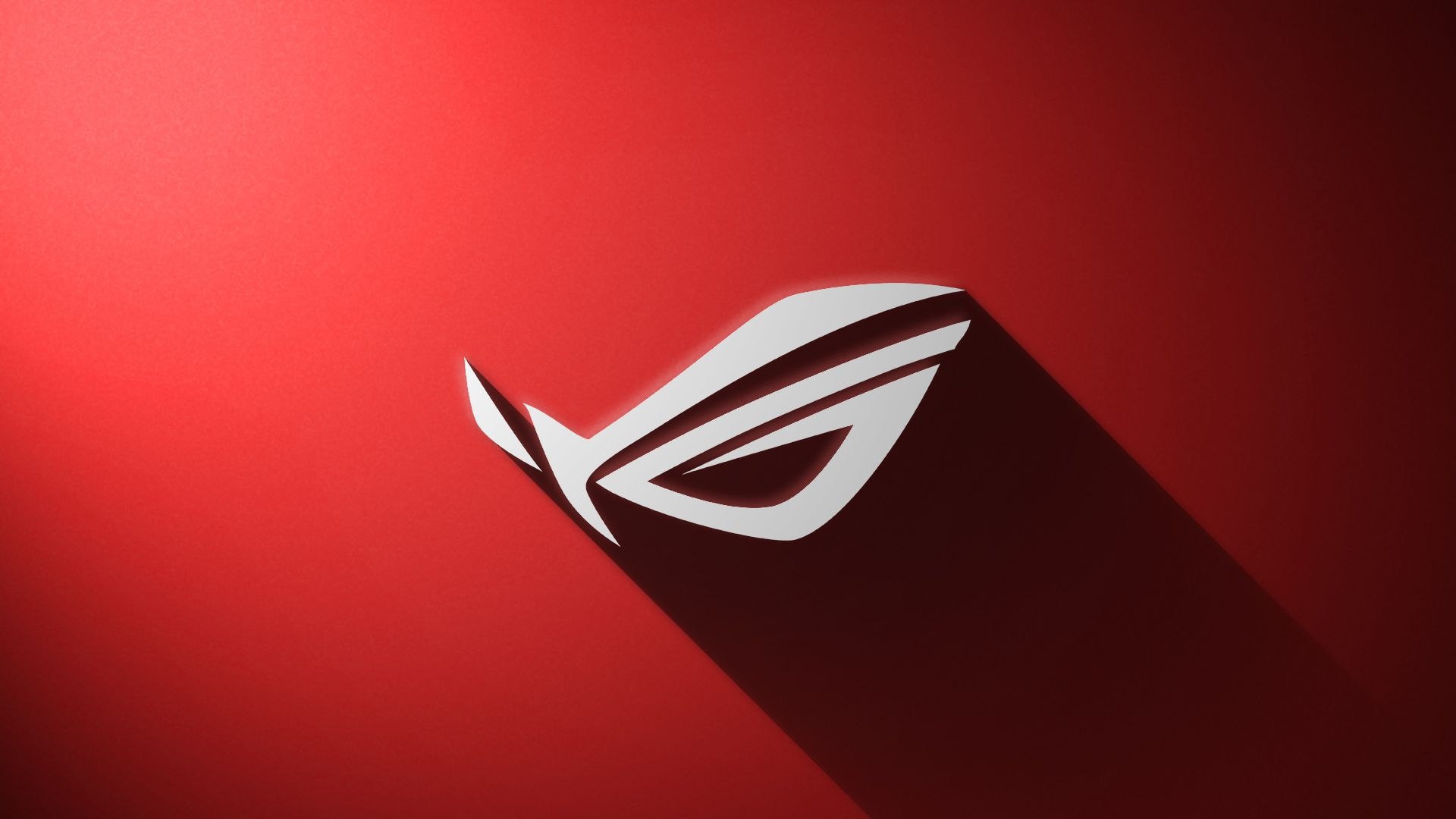 ASUS Republic of Gamers logo, Long cast shadow, Red paper backdrop, Full HD Desktop wallpaper