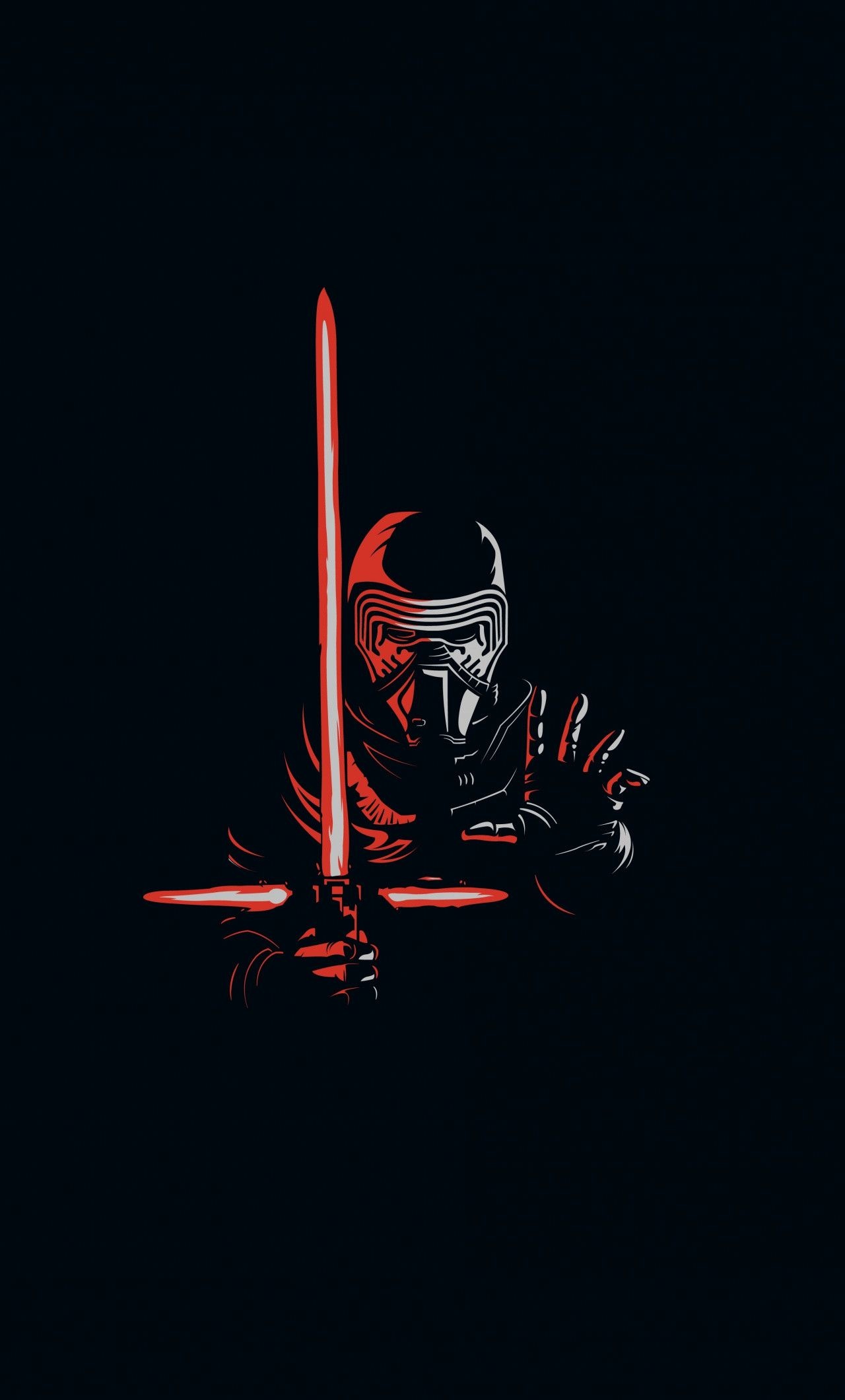 Kylo Ren, Lightsaber, Wallpapers, Backgrounds, 1280x2120 HD Phone