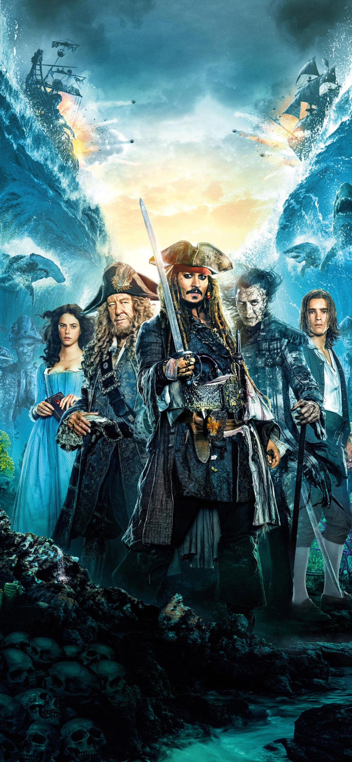 Barbossa, Dead Men Tell No Tales, iPhone wallpapers, HD 4K, 1130x2440 HD Phone