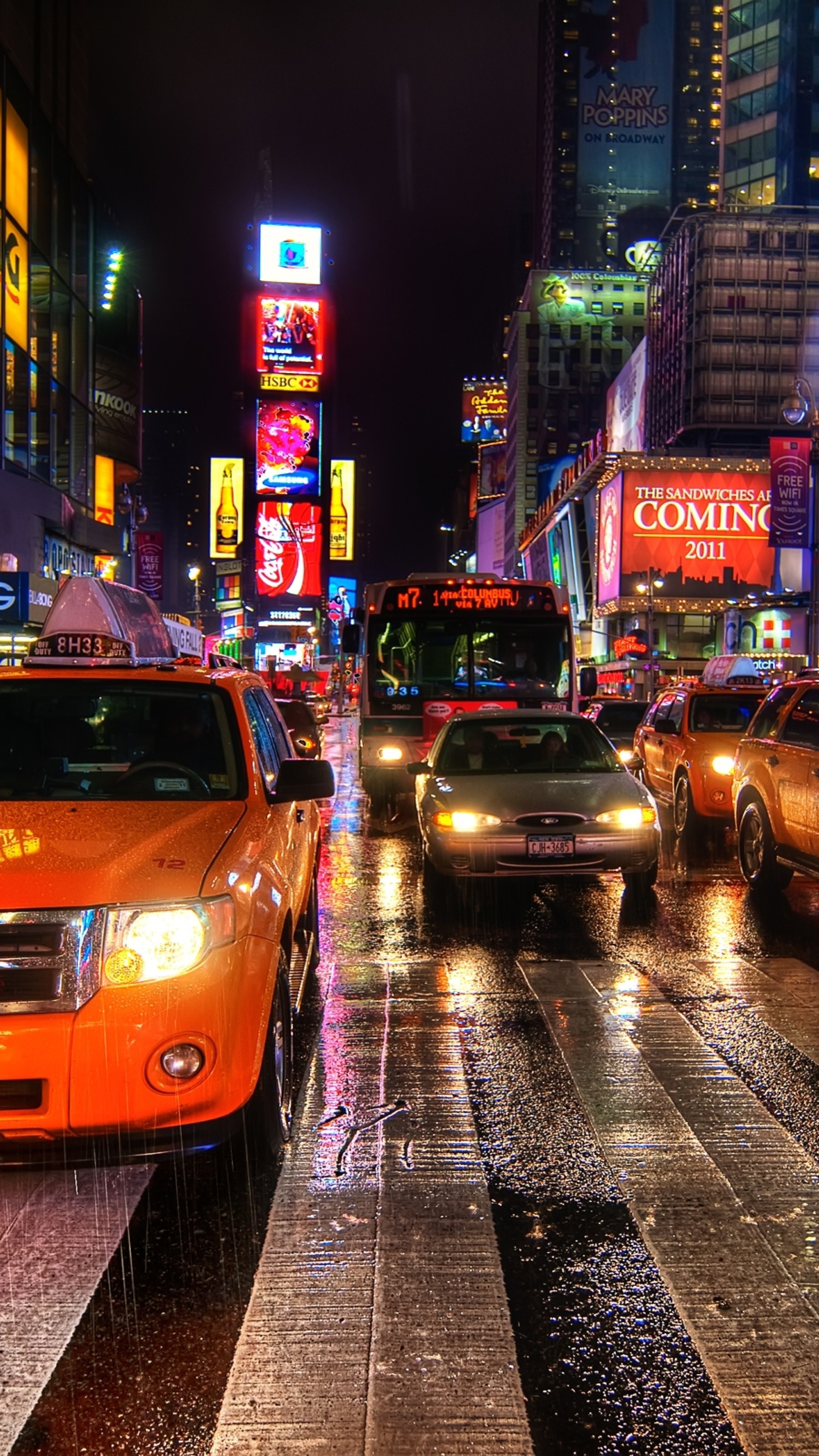 Taxi cab, Urban transportation, City streets, Fast-paced life, 2160x3840 4K Phone