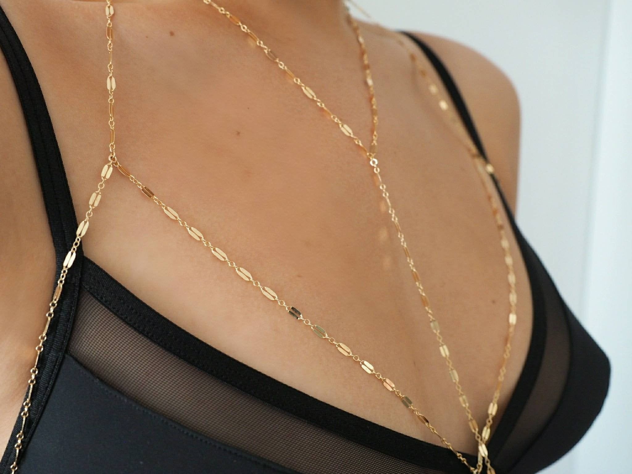 Body Chain, Sparkle bar dainty, Real gold jewelry, 2050x1540 HD Desktop
