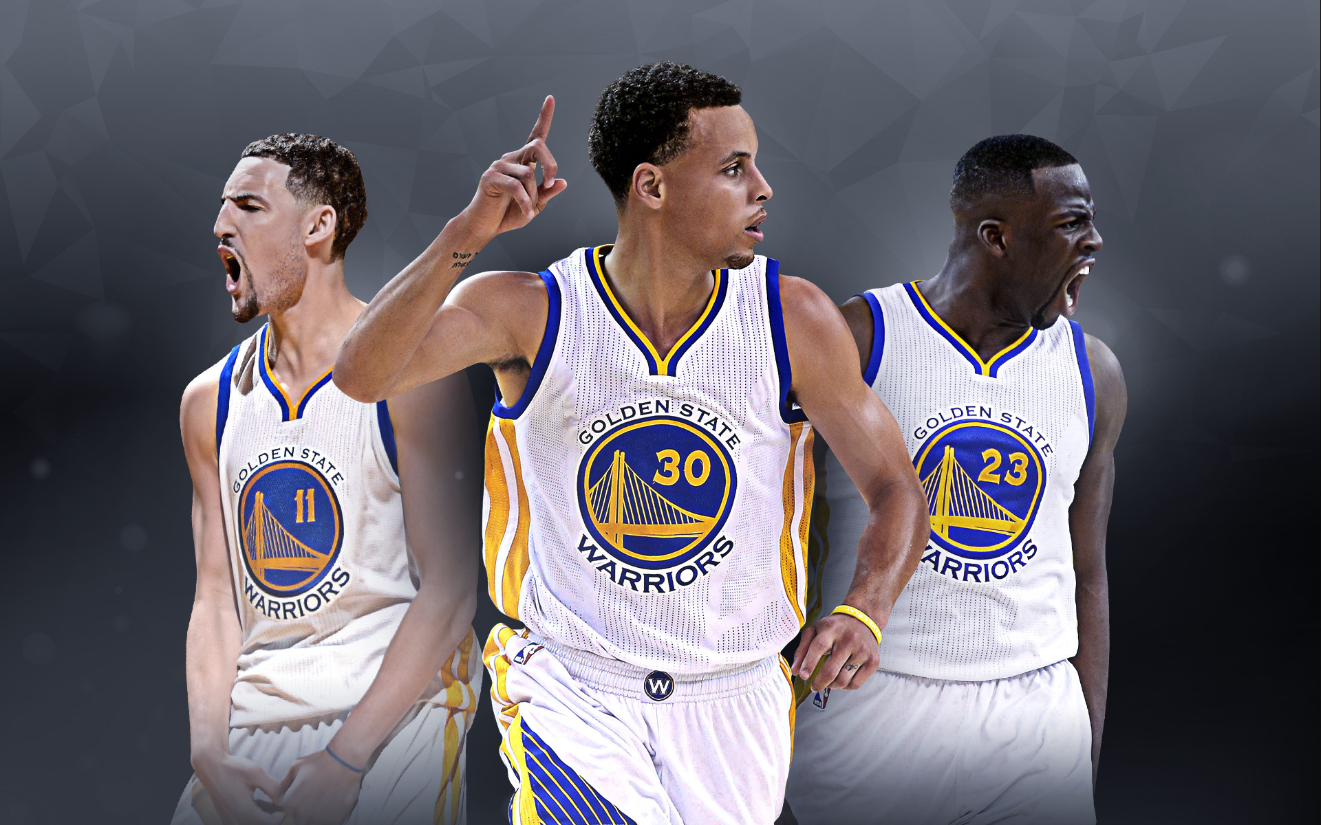 Steph Curry, Klay Thompson and Draymond Green, Golden State Warriors Wallpaper, 1920x1200 HD Desktop