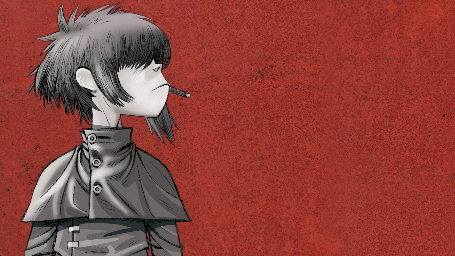 Anime illustration, Red-haired musician, Noodle screenshot, Cryzeen artwork, 1920x1080 Full HD Desktop