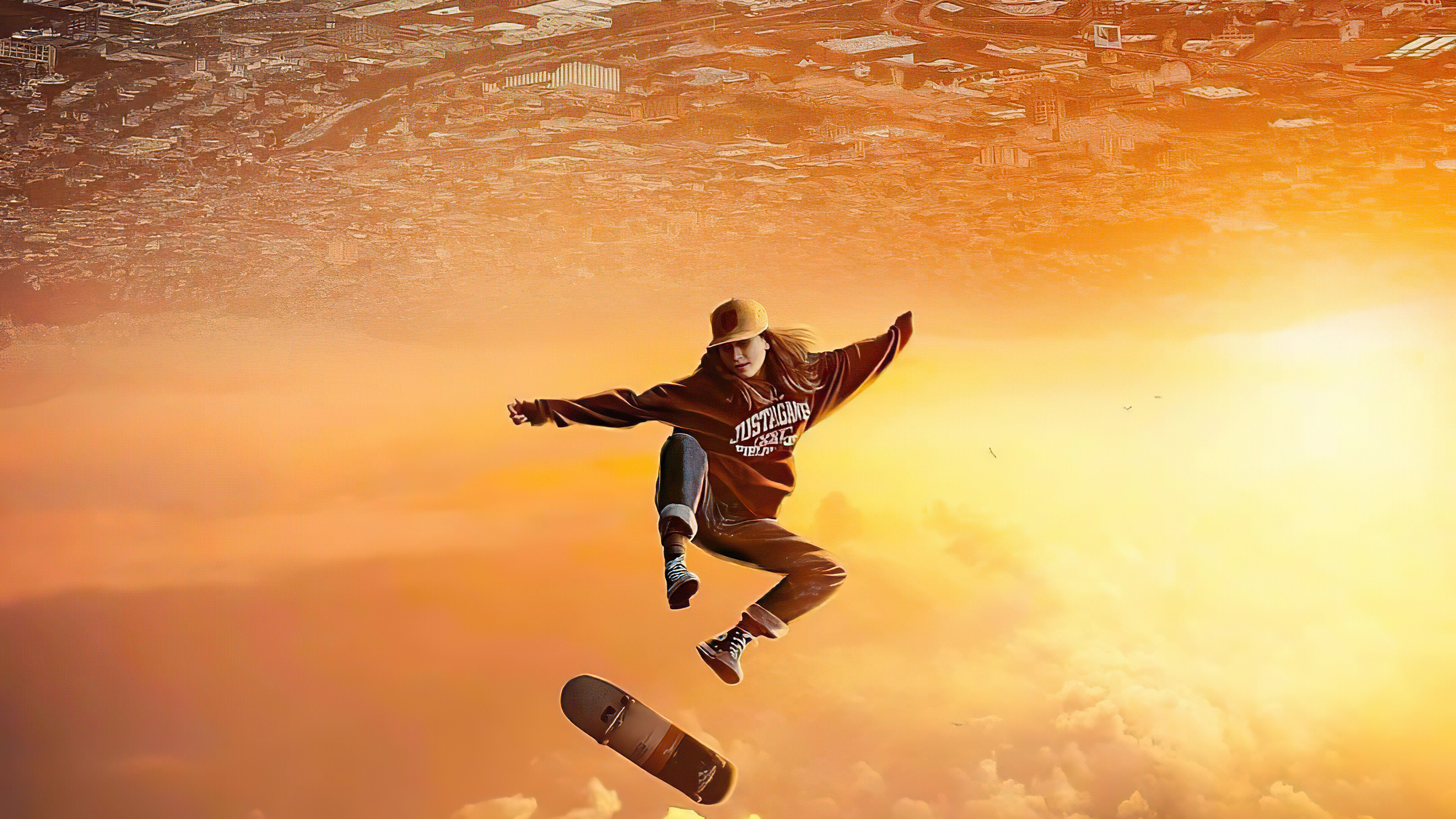 Skateboarding fantasy, Epic skate scenes, Vibrant colors, HD wallpaper, 3840x2160 4K Desktop