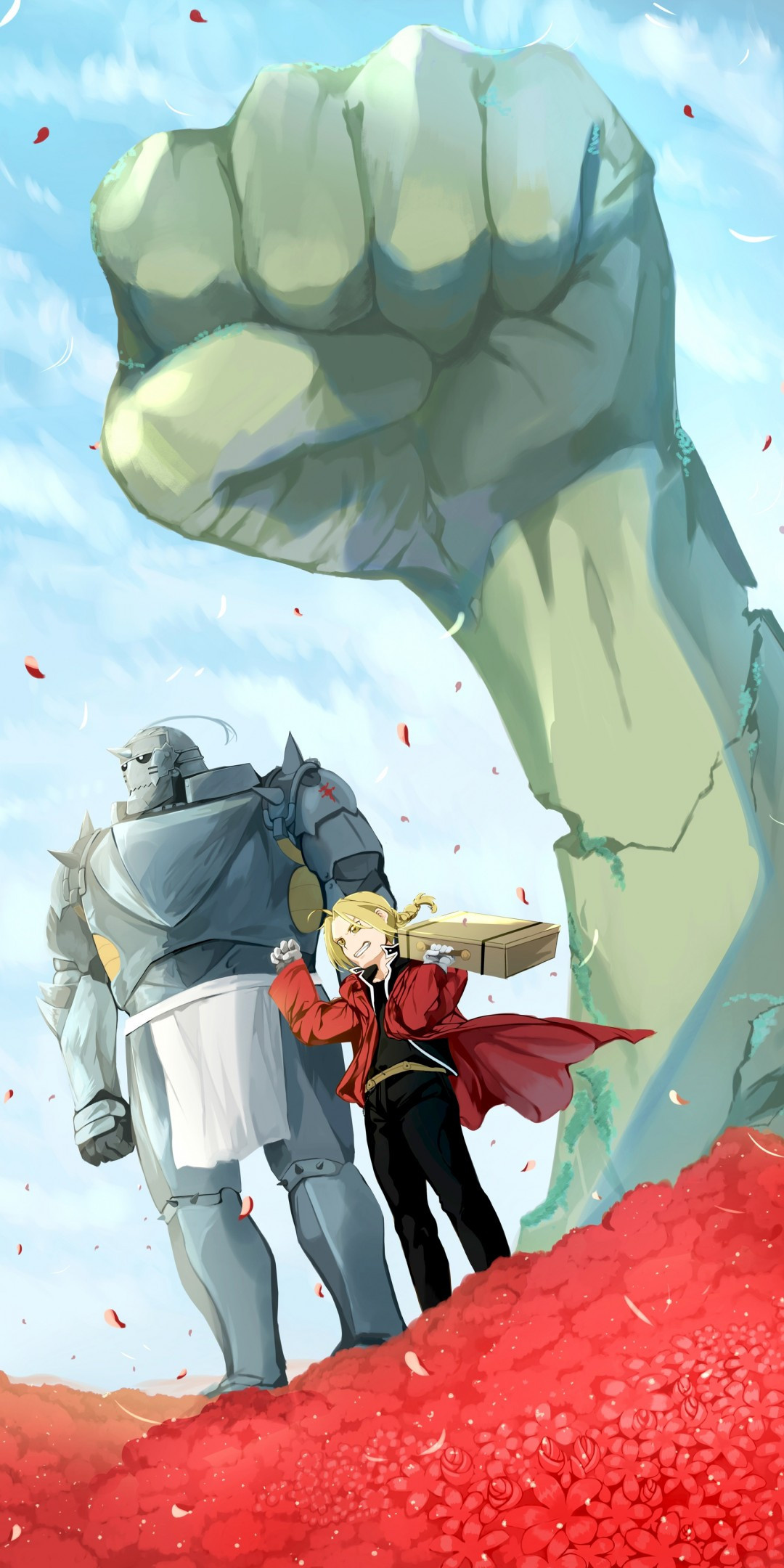 Edward Elric, Alphonse Elric, Fullmetal Alchemist Brotherhood, Artwork wallpapers, 1080x2160 HD Phone