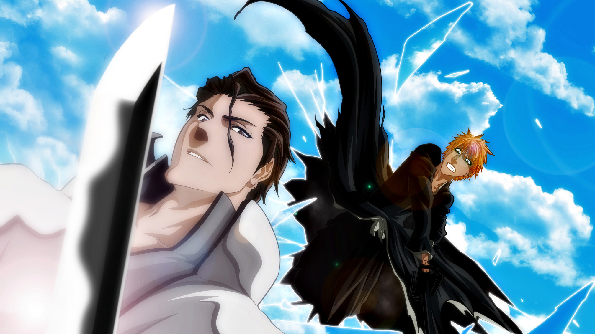 Sosuke Aizen, Ichigo Kurosaki, Bleach anime, HD Desktop wallpaper