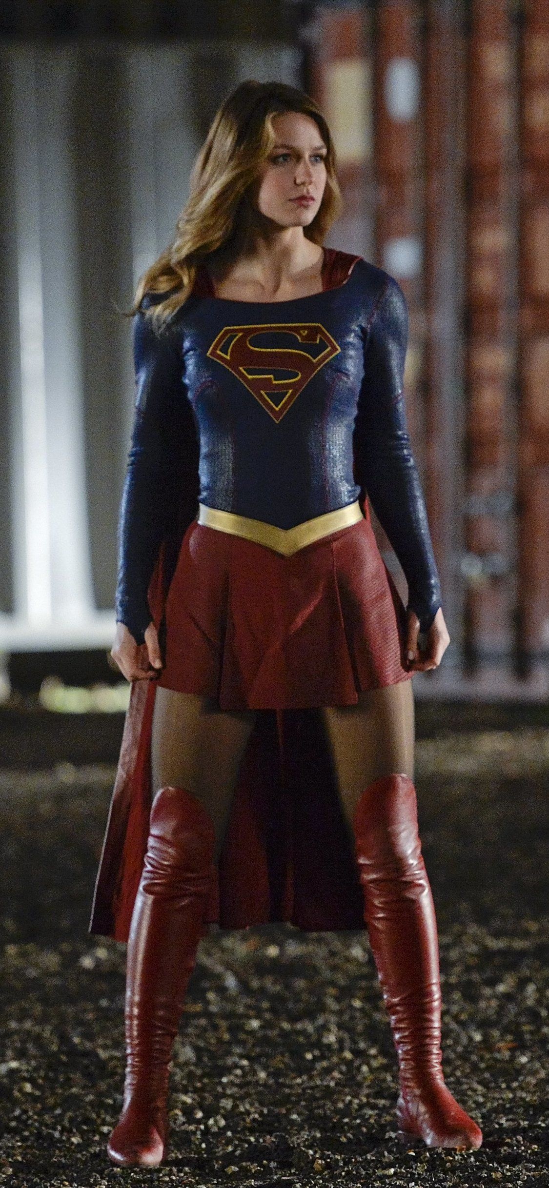Melissa Benoist, Supergirl costume, House of El crest, HD Phone wallpaper
