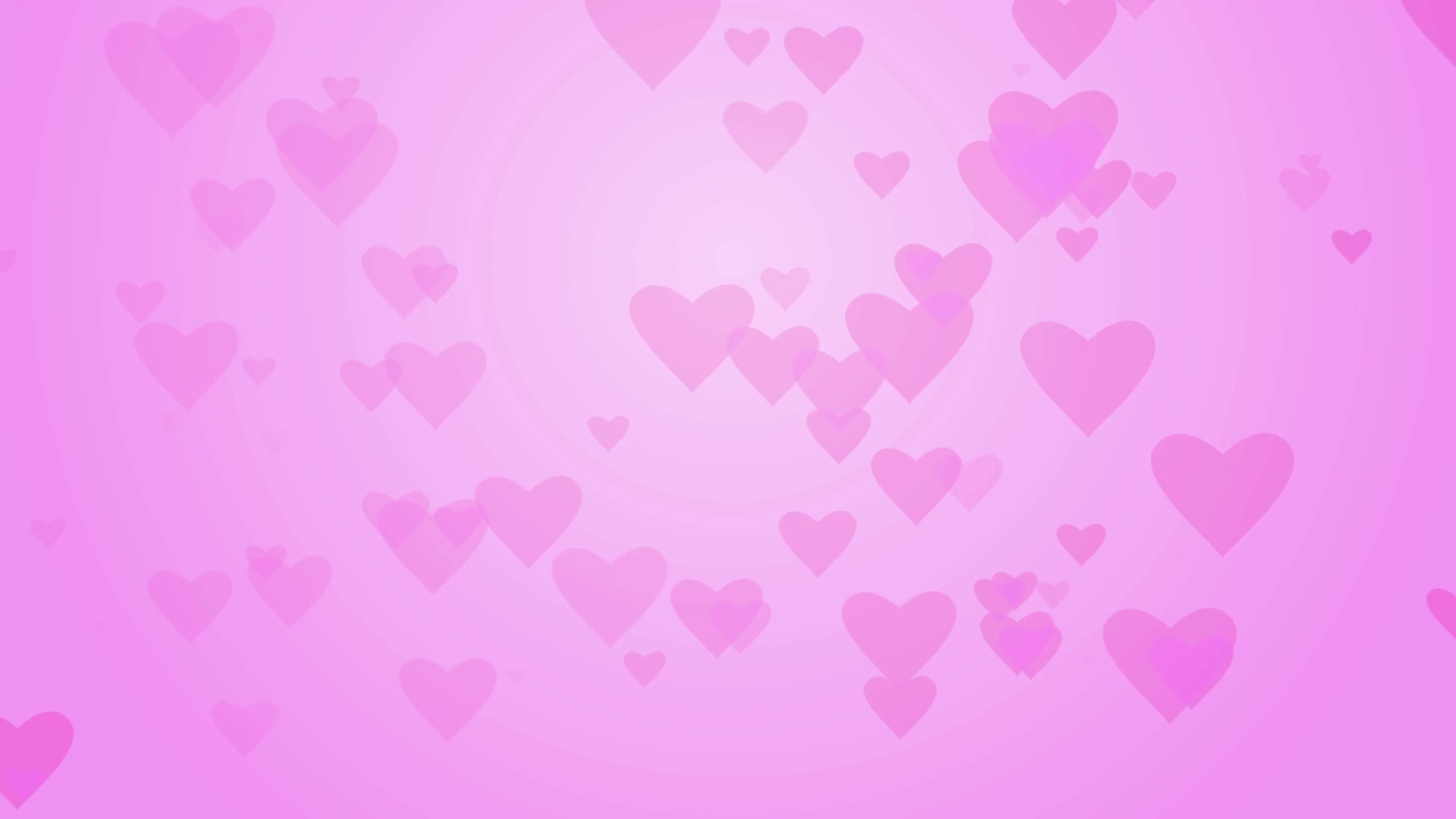 translucent pink hearts, floating heart bokeh, radial pink gradient, Full HD Desktop wallpaper