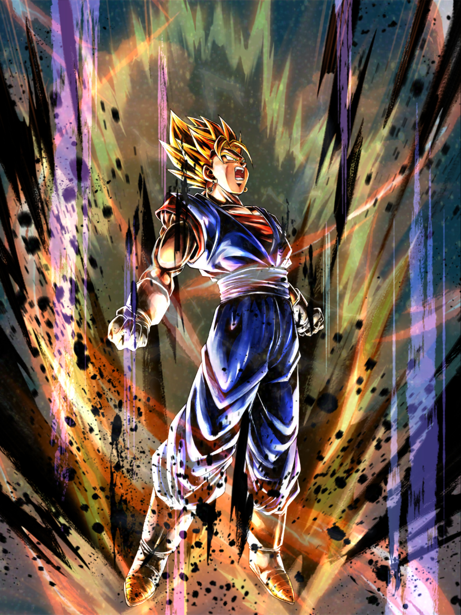 Super Saiyan Vegito, Dragon Ball Legends, golden ki aura, HD Phone wallpaper
