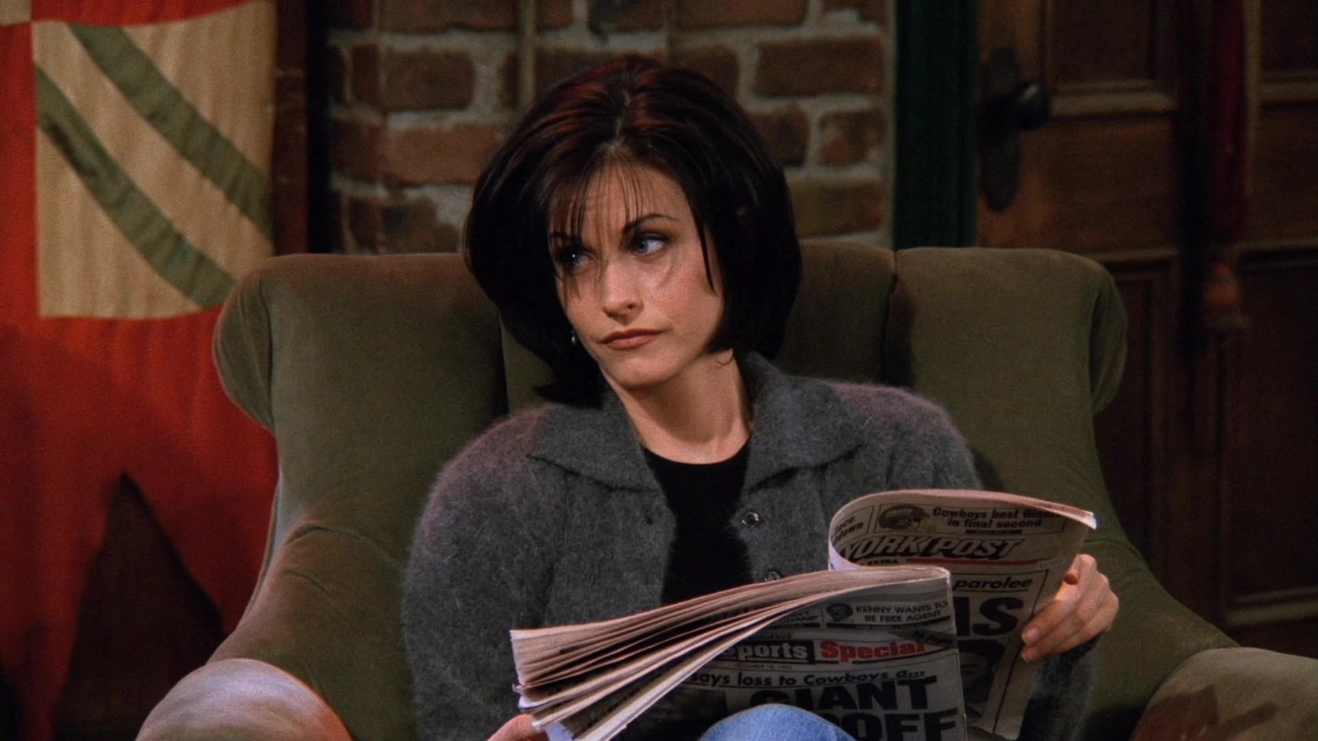 Courteney Cox, Monica Geller, New York Post newspaper, Friends season 2, 1920x1080 Full HD Desktop