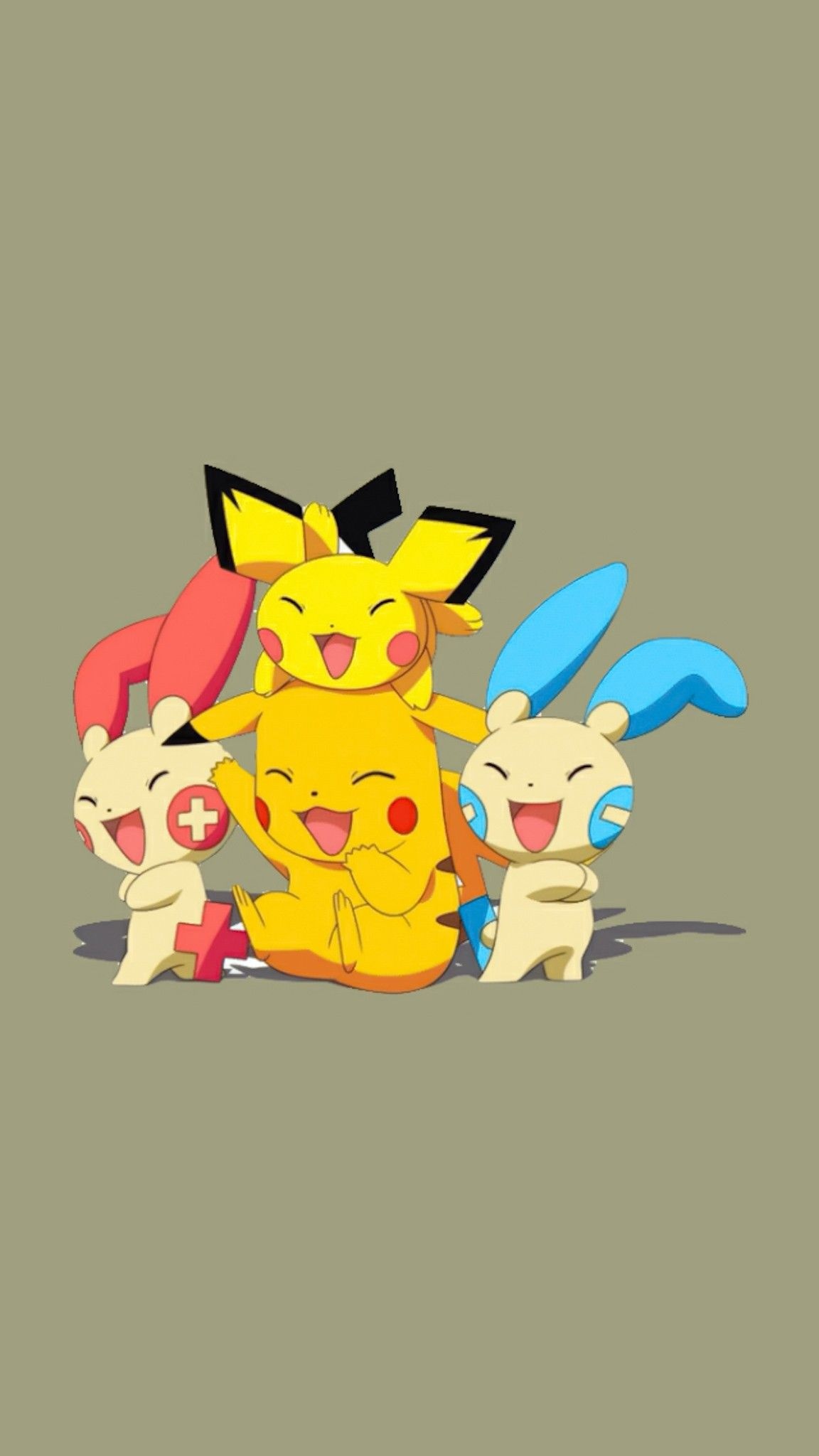 Pikachu, Pichu, Plusle, Minun, HD Phone wallpaper