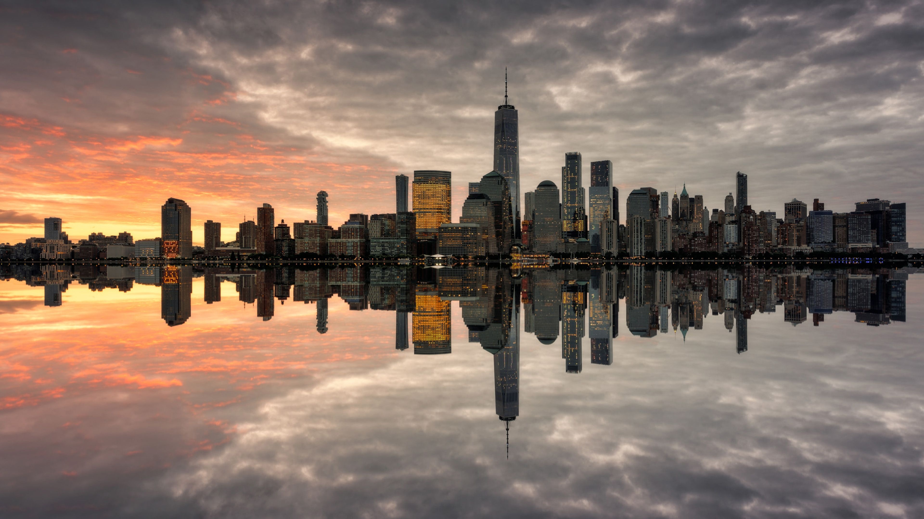 New York Sunset, Travels, High-definition wallpapers, Urban aesthetics, 3840x2160 4K Desktop