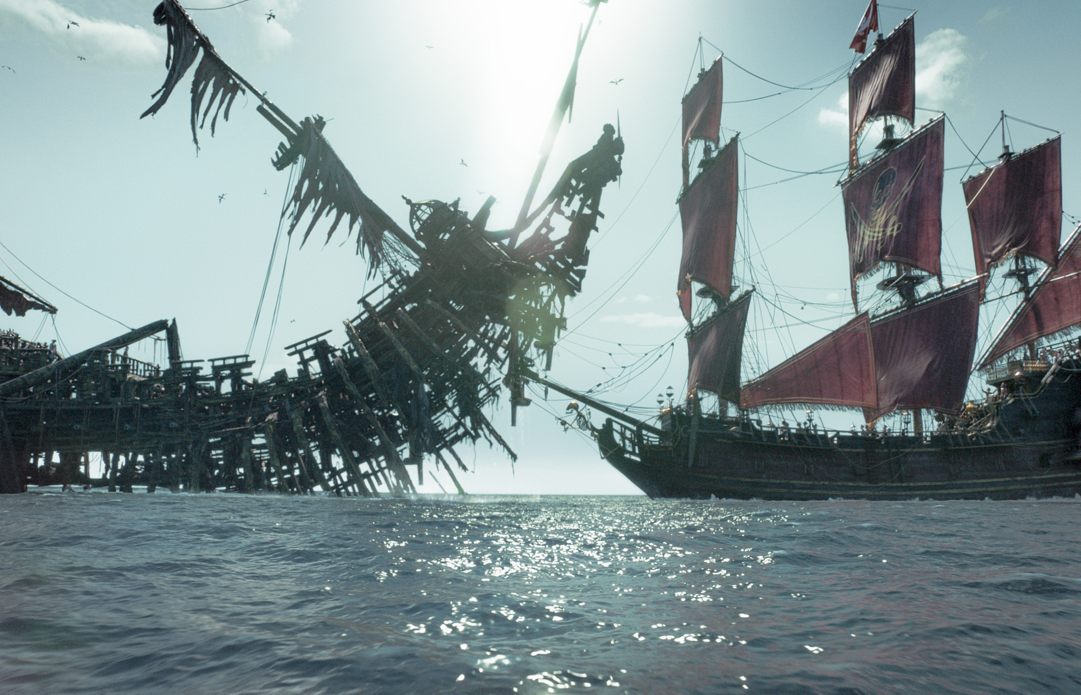 Silent Mary warship, Queen Anne's Revenge ship, Pirates of the Caribbean: Dead Men Tell No Tales, HD Desktop wallpaper