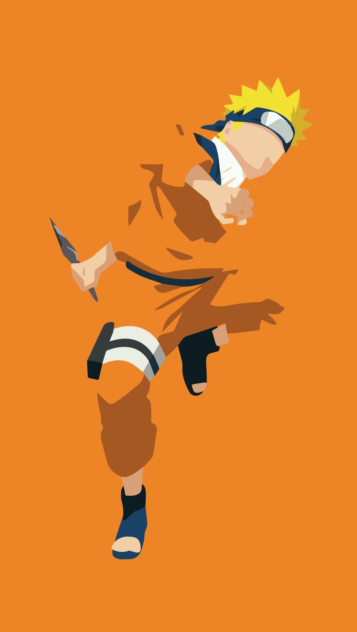 Naruto Uzumaki, ninja kunai, minimalist vector illustration, HD Phone wallpaper