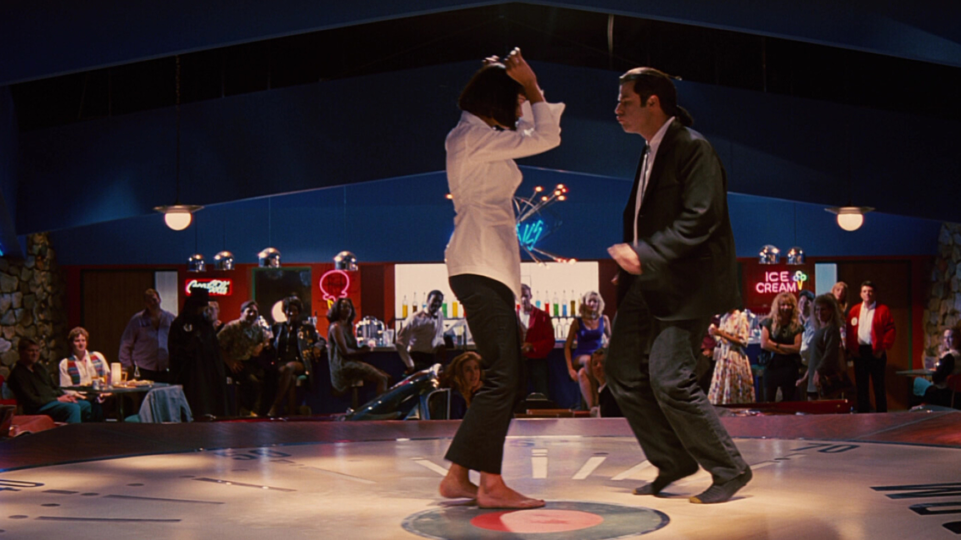 Pulp Fiction 4K, Ultra HD resolution, Quentin Tarantino, Memorable movie scenes, 1920x1080 Full HD Desktop