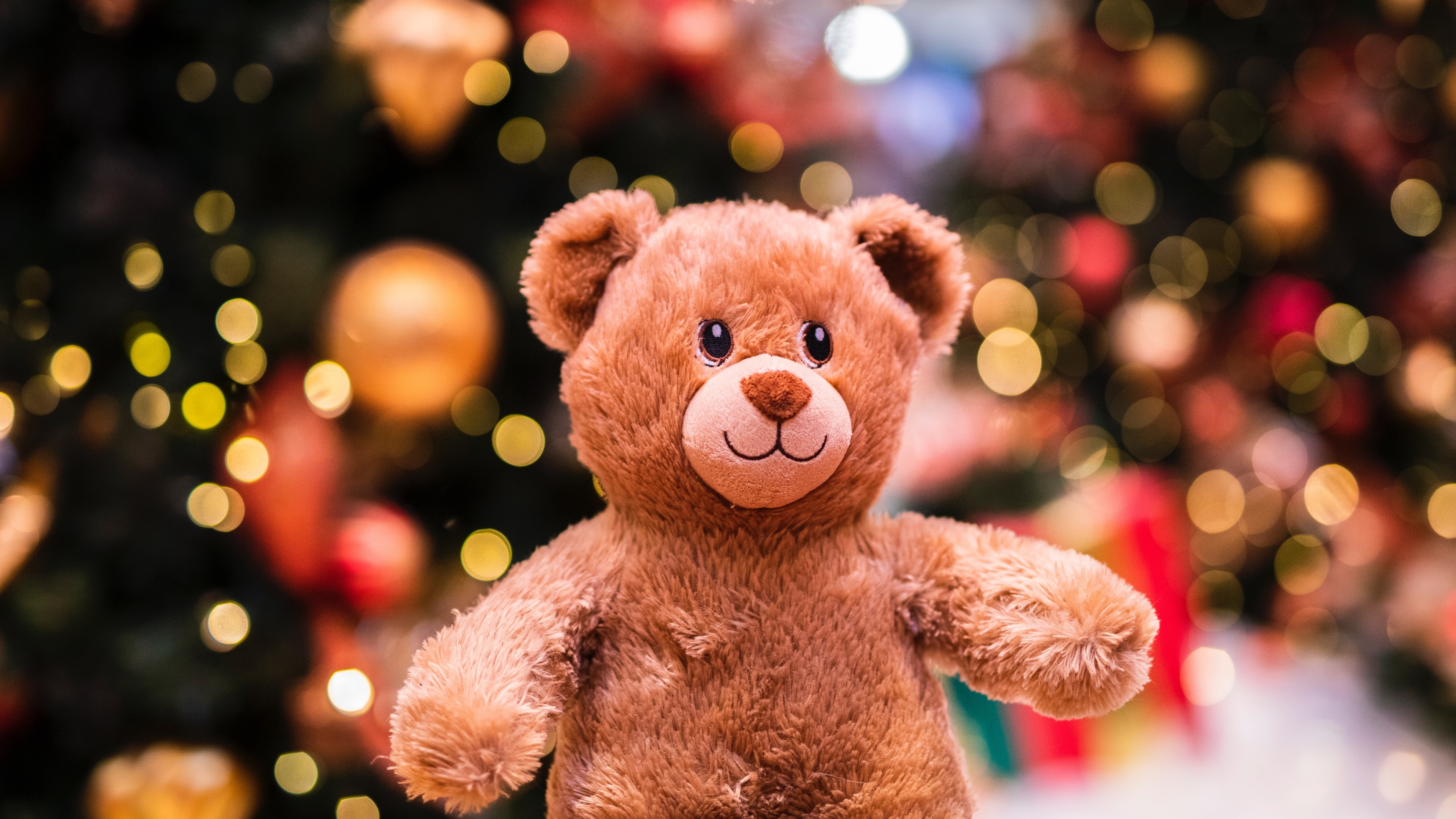 Teddy bear, Cute Christmas Wallpaper, 3840x2160 4K Desktop