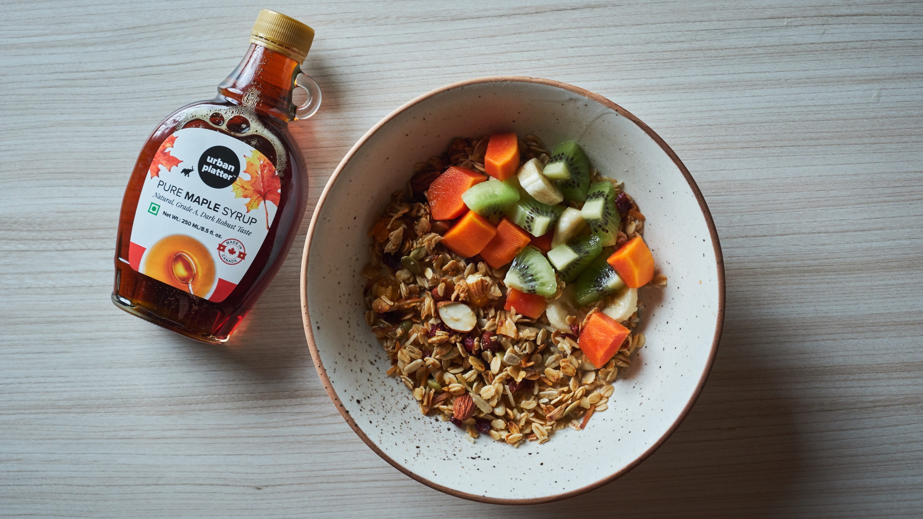 Homemade granola, Maple syrup drizzle, Healthy breakfast, Delicious crunch, 3840x2160 4K Desktop