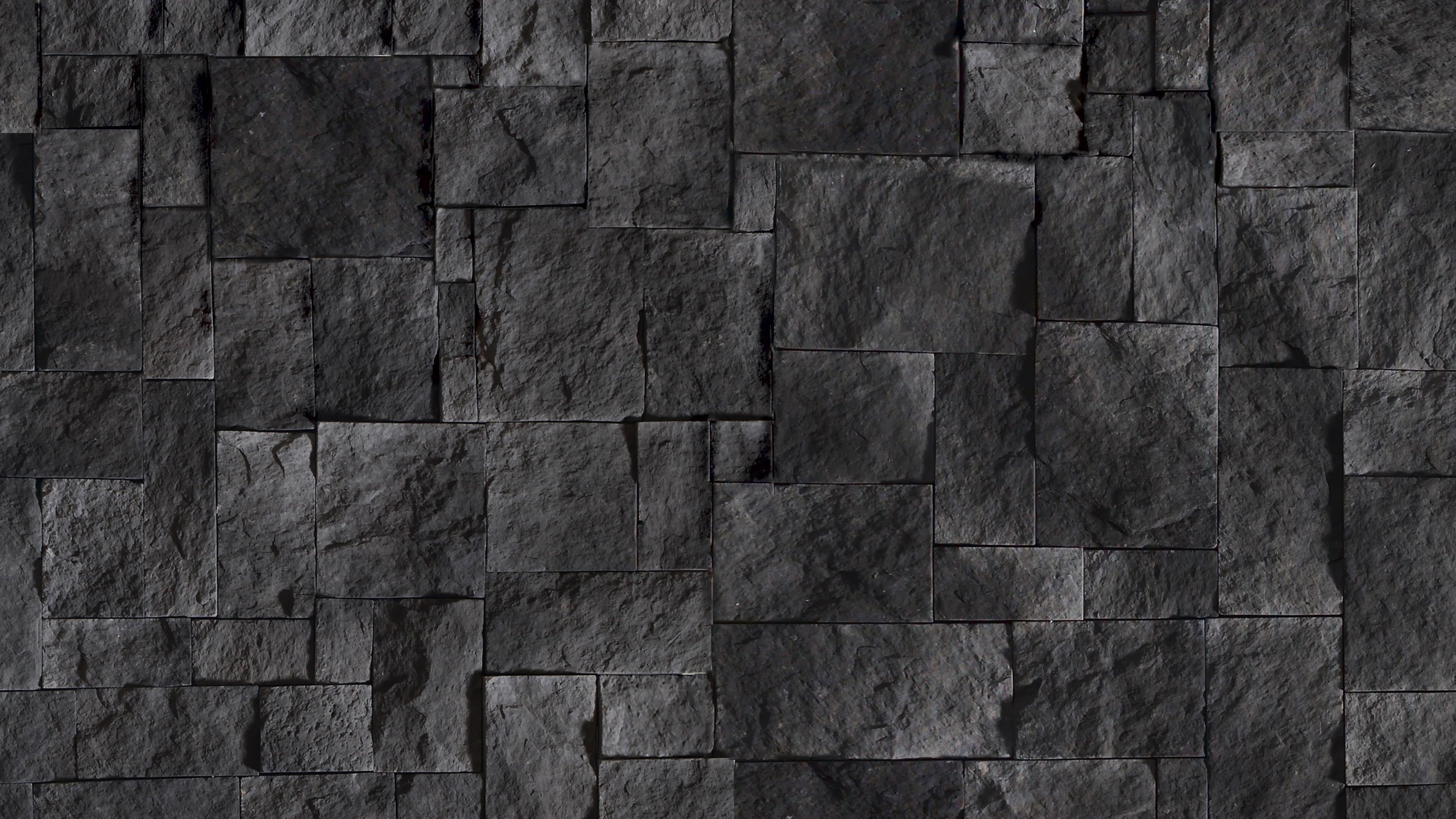 Gray Slate, Black brick texture, Industrial vibes, Urban-inspired, 3840x2160 4K Desktop