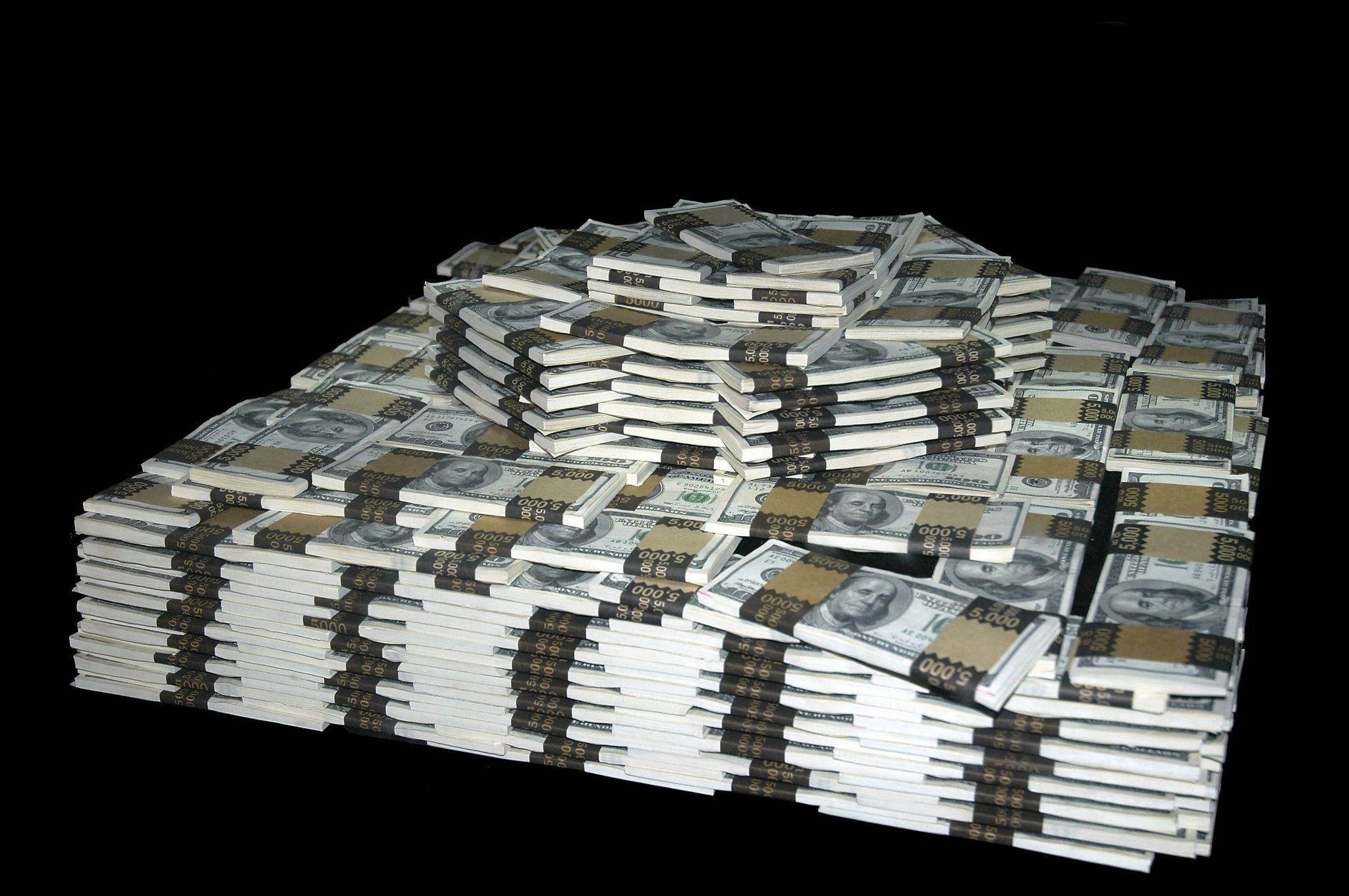US hundred-dollar bills, Benjamin Franklin portrait, Stepped cash stack, HD Desktop wallpaper