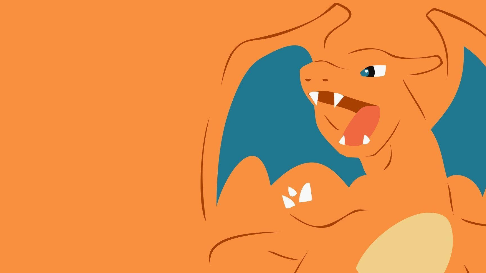 Charizard, Pokémon, Minimalist vector illustration, Full HD Desktop wallpaper