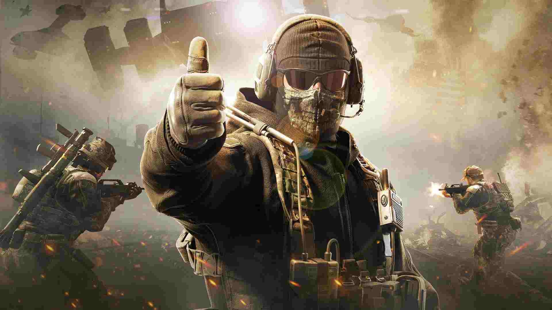 Simon Ghost Riley, thumbs-up gesture, tactical soldier firefight, Full HD Desktop wallpaper