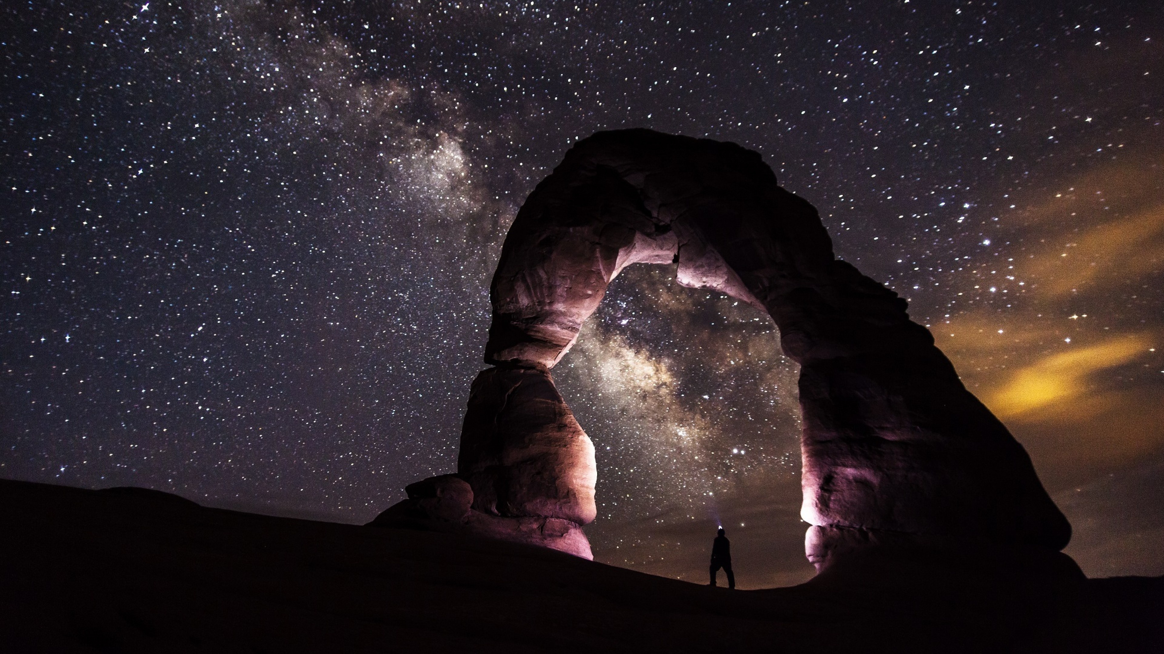 Stone arch, Night Sky Wallpaper, 3840x2160 4K Desktop