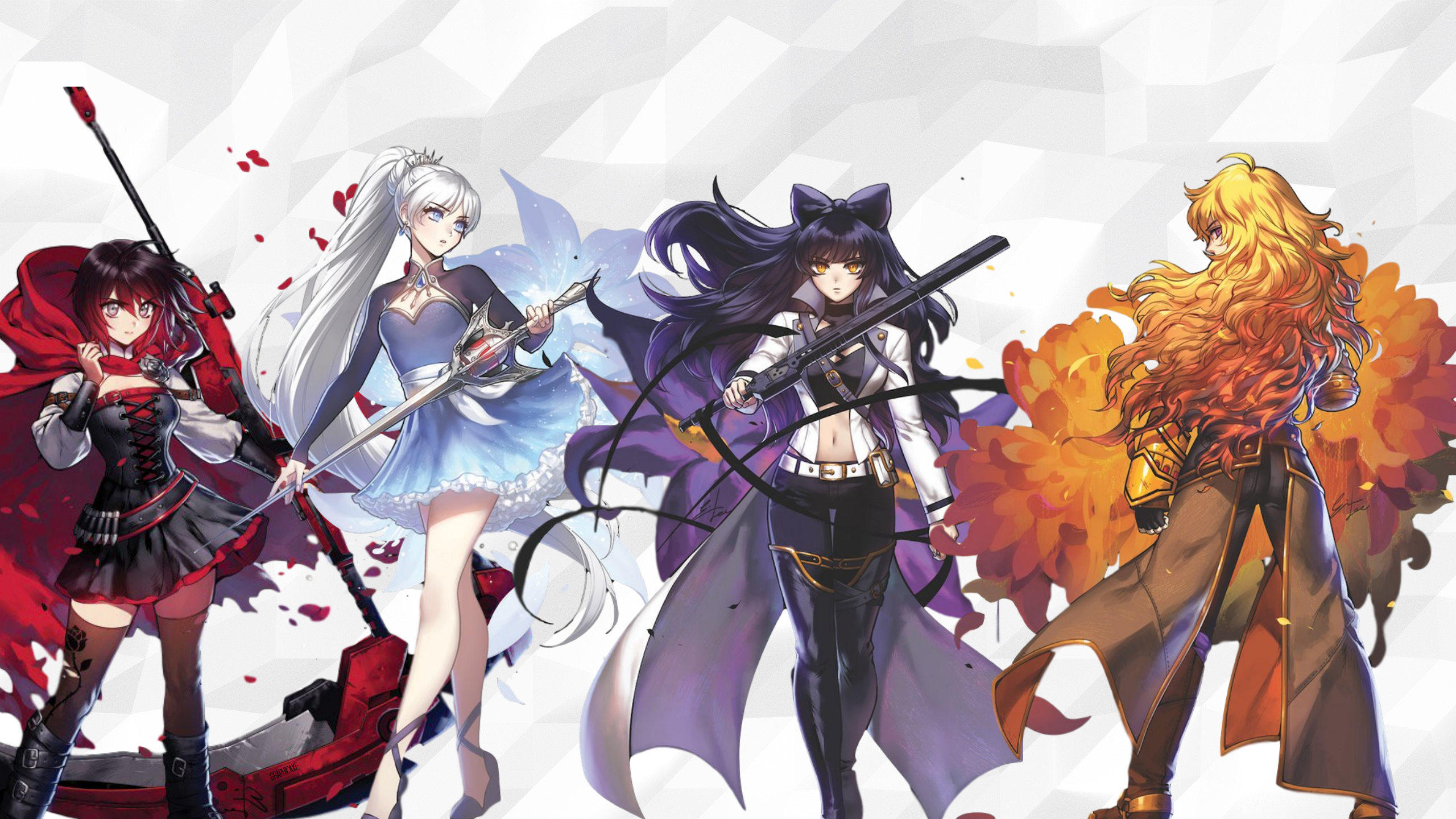 Artistic RWBY, Pin Page, Anime Theme, Cartoon Design, Bold Colors, 2560x1440 HD Desktop