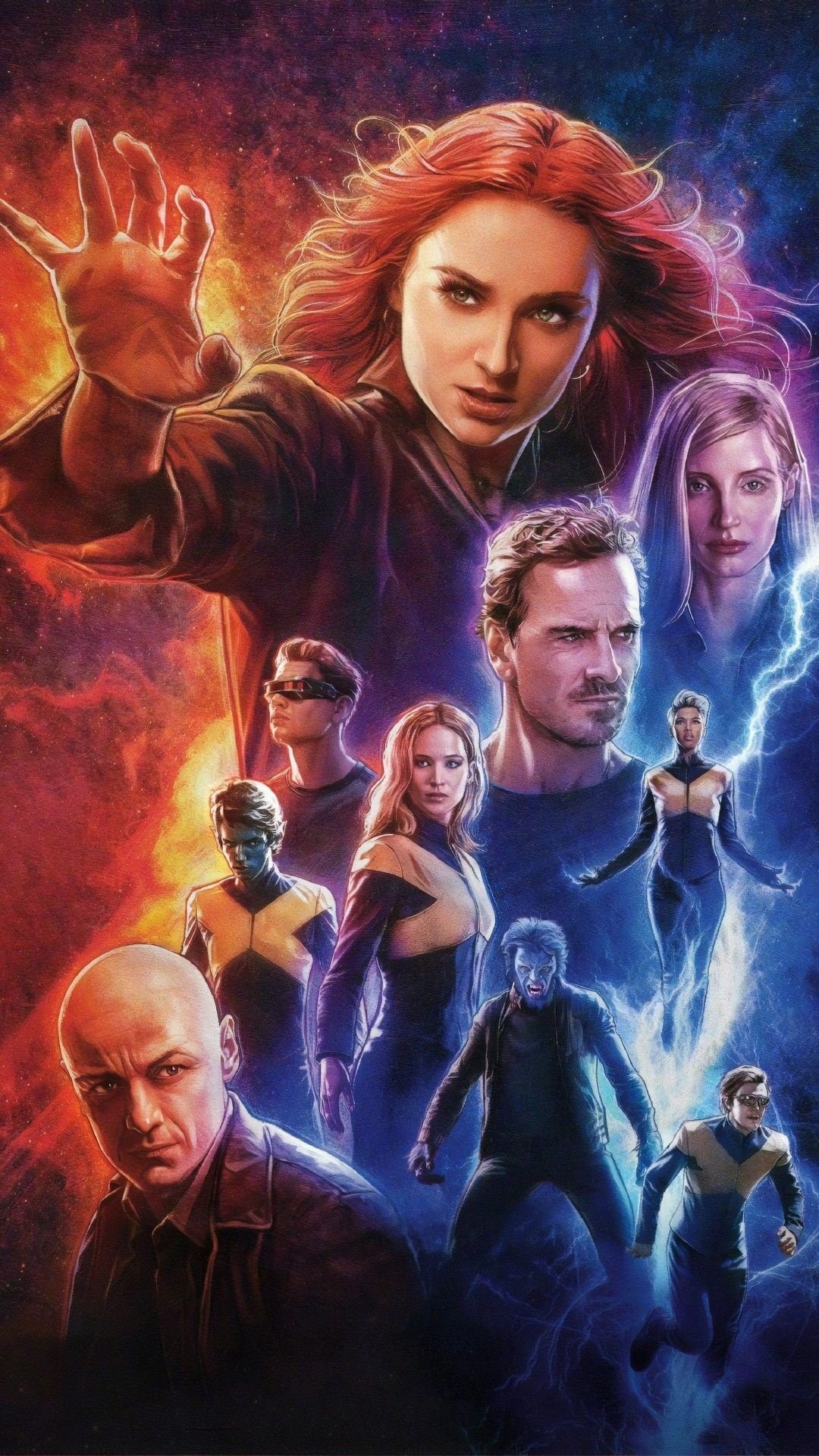 Dark Phoenix 2019, iPhone Wallpaper, Marvel Entertainment, 1080x1920 Full HD Phone