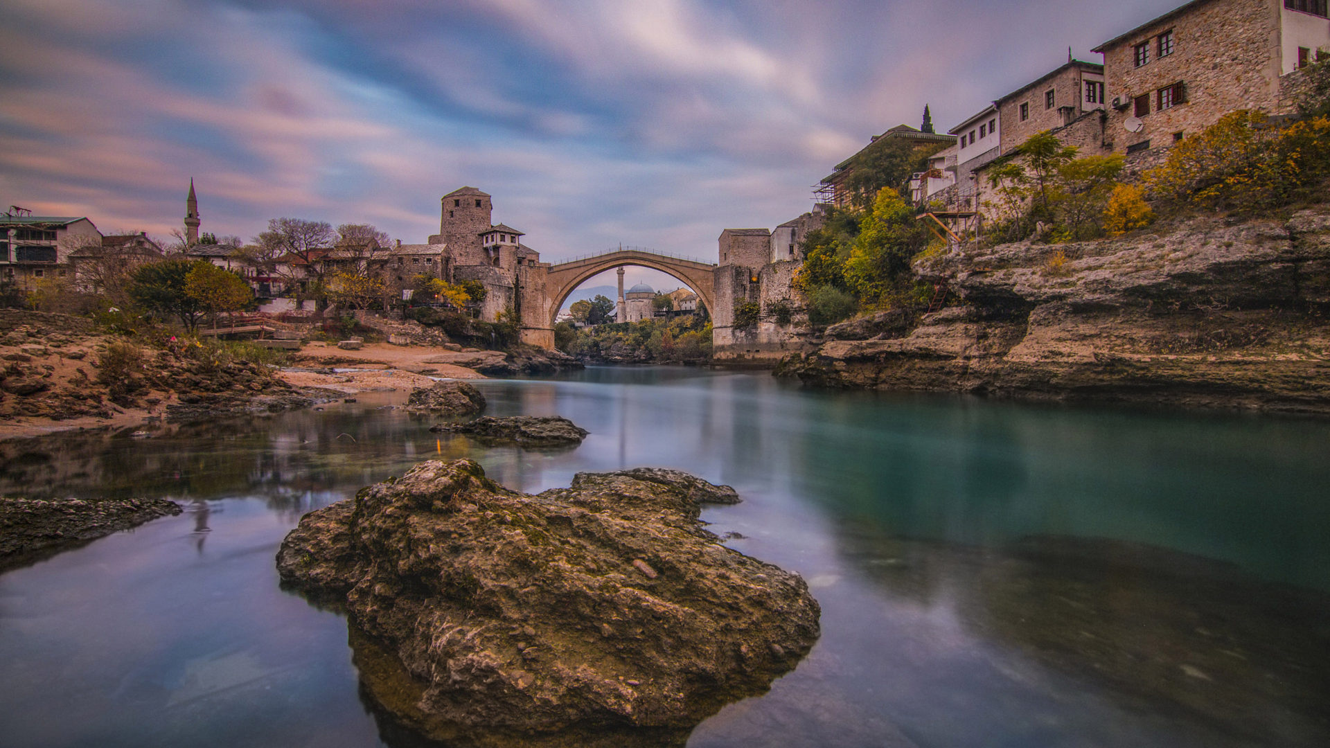 Old bridge, Neretva River, Mostar beauty, Desktop wallpapers, 1920x1080 Full HD Desktop