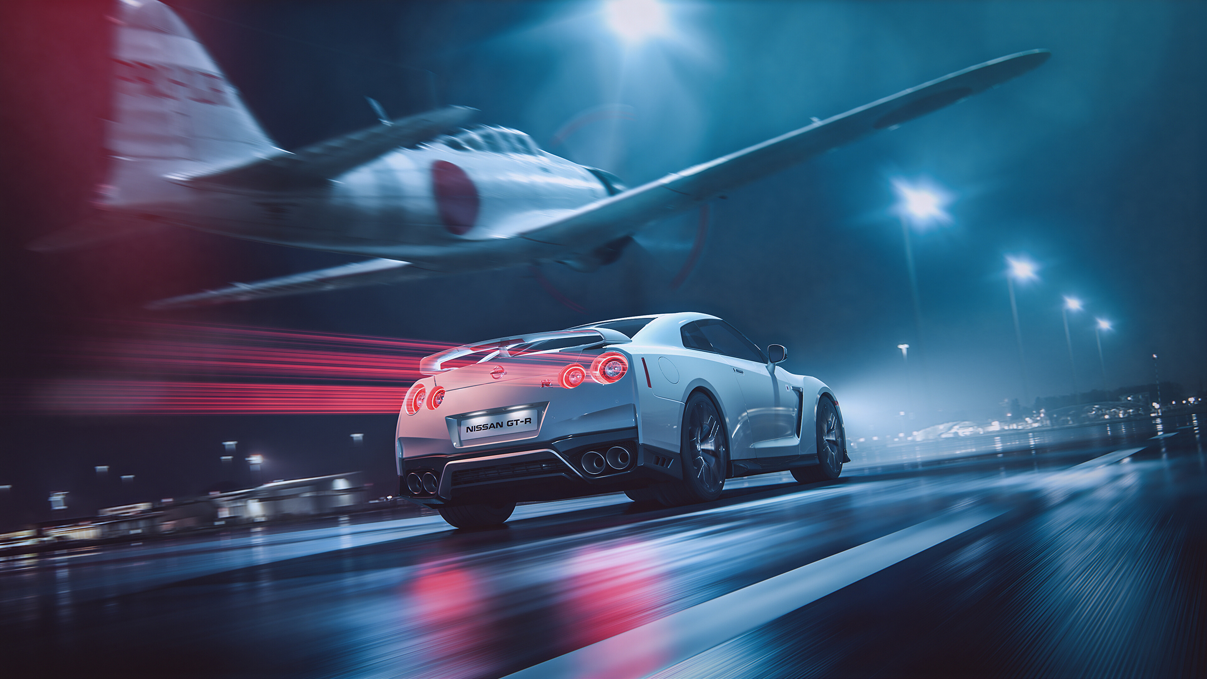 Nissan GT-R, 4K Ultra HD wallpaper, Exhilarating power, Captivating presence, 3840x2160 4K Desktop