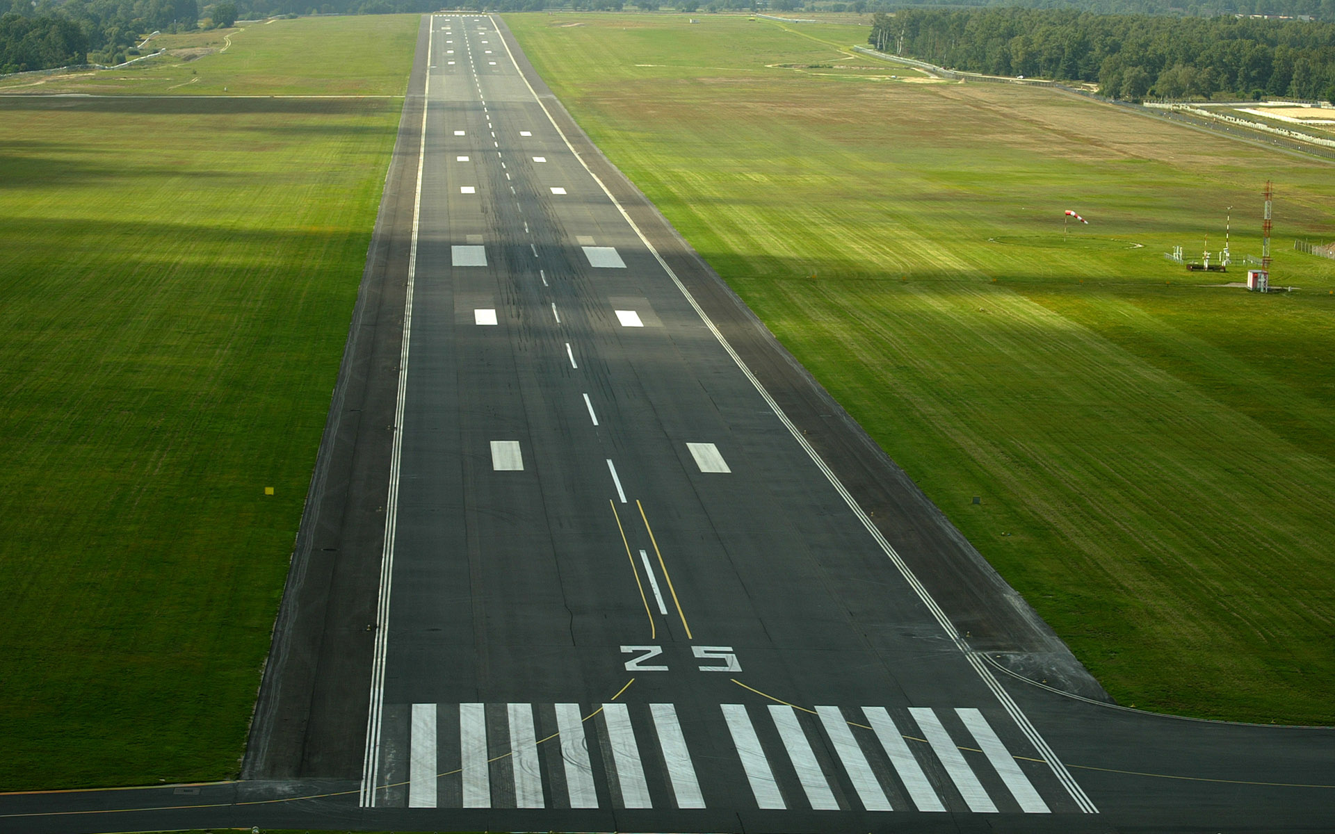 Elevated runway, Aircraft takeoff, Scenic beauty, Urban skyline, 1920x1200 HD Desktop