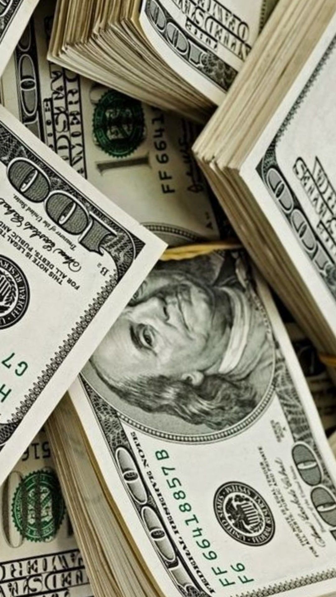 Dollar bill stack, Green currency, Money patterns, Wealth, 1080x1920 Full HD Phone