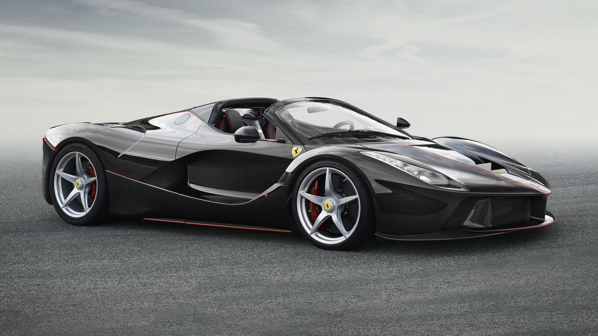 Black Ferrari LaFerrari, Transparent image, 1920x1080 Full HD Desktop
