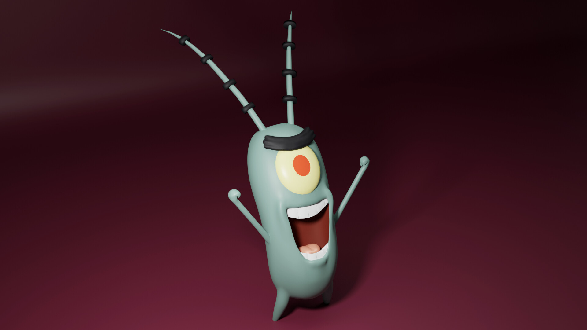 Plankton, SpongeBob SquarePants, Animation, ArtStation showcase, 1920x1080 Full HD Desktop