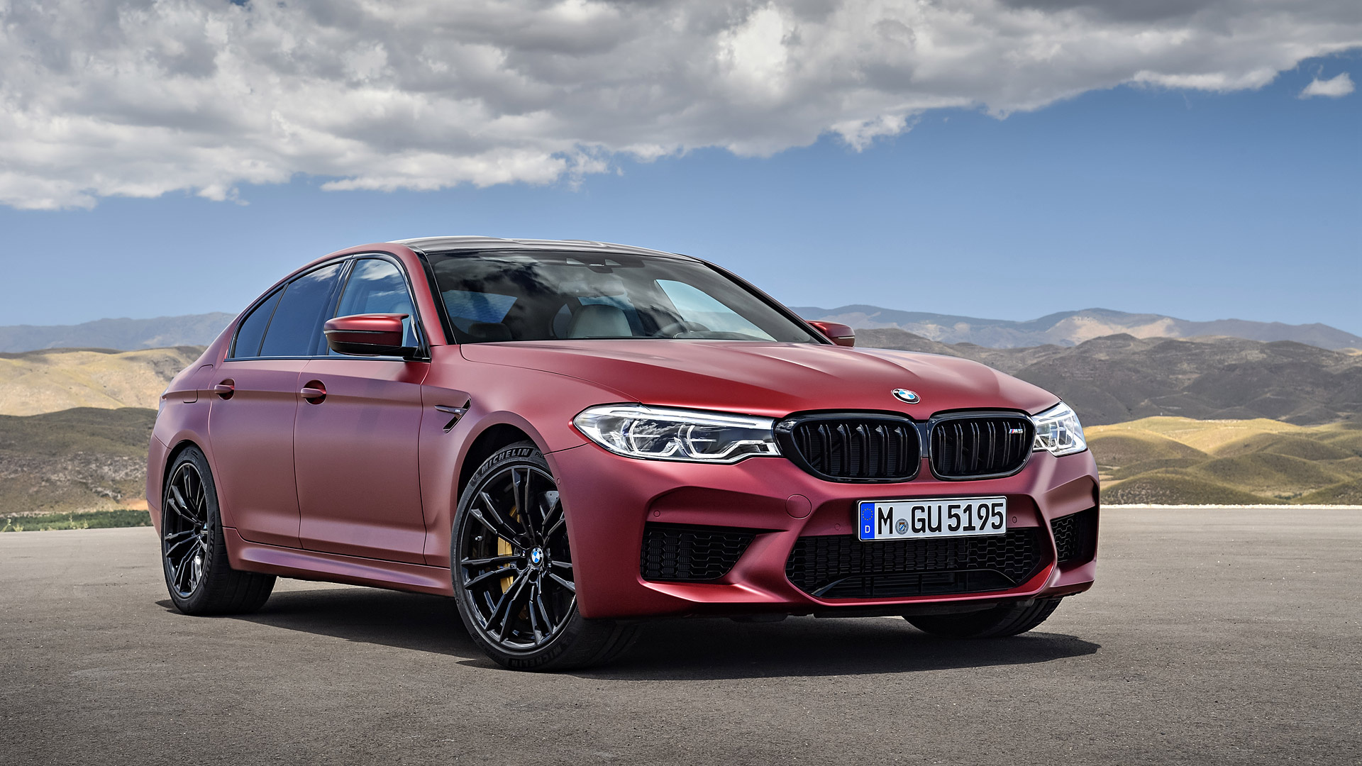BMW M5 First Edition, M GU 5195, mountain landscape, Full HD Desktop wallpaper