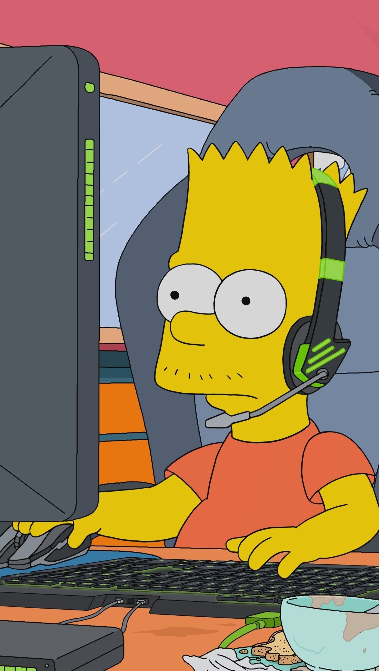 Bart Simpson, The Simpsons, Esports gaming setup, HD Phone wallpaper